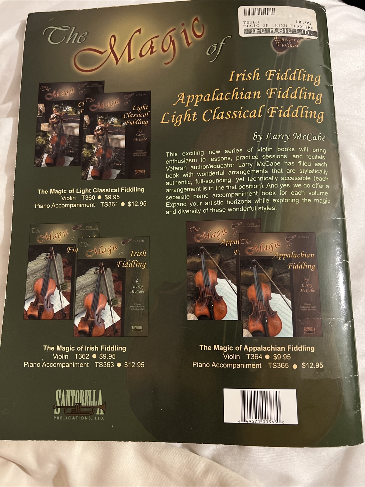 2005 Larry McCabe The Magic of Irish Fiddling Songbook Sheet Music SEE FULL LIST