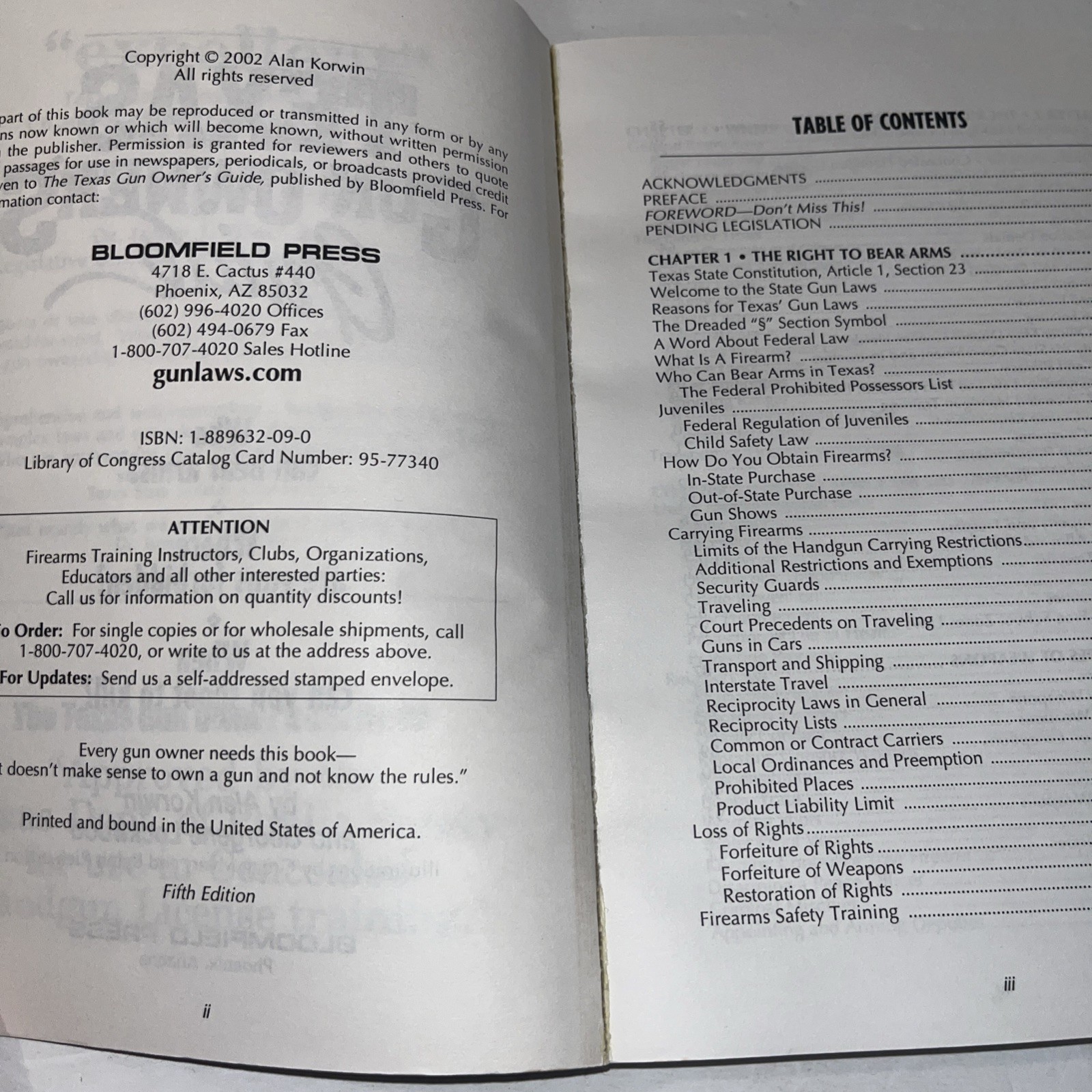 THE TEXAS GUN OWNER’S GUIDE, FIFTH EDITION By Korwin & Lockwood