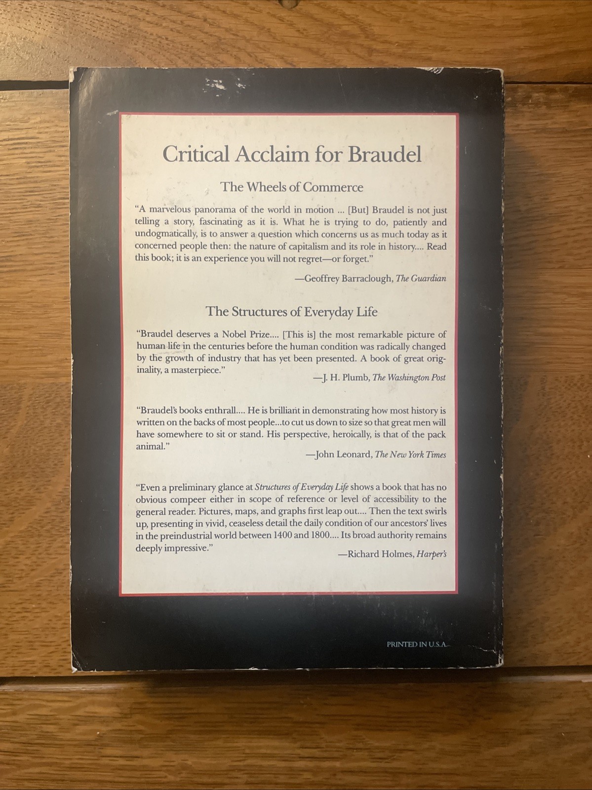 Fernand Braudel: Civilization & Capitalism Vol 1-3 Harper & Row Tr Pbks