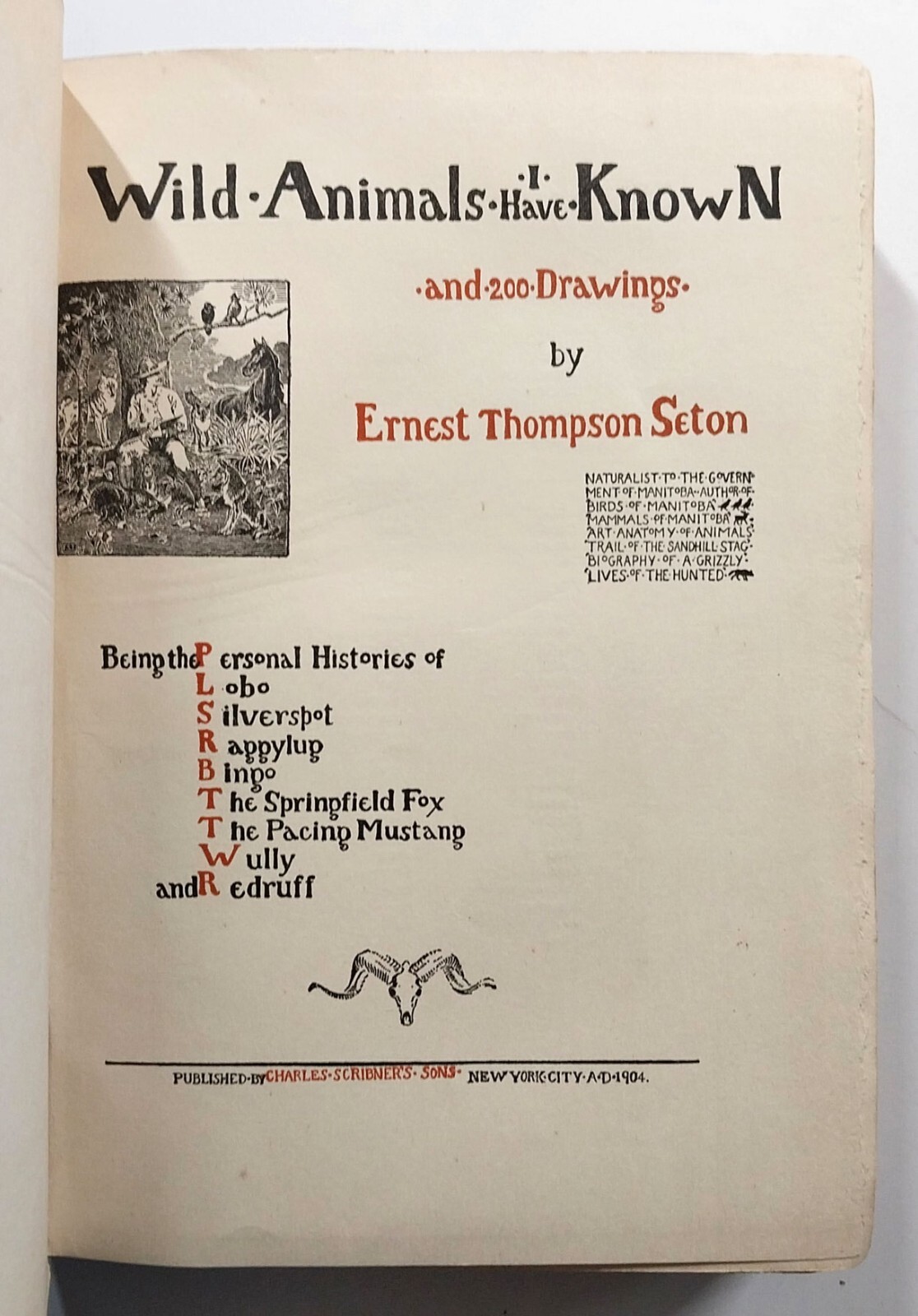 Wild Animals I Have Known by Ernest Thompson Seton HC 20th Impression 1906