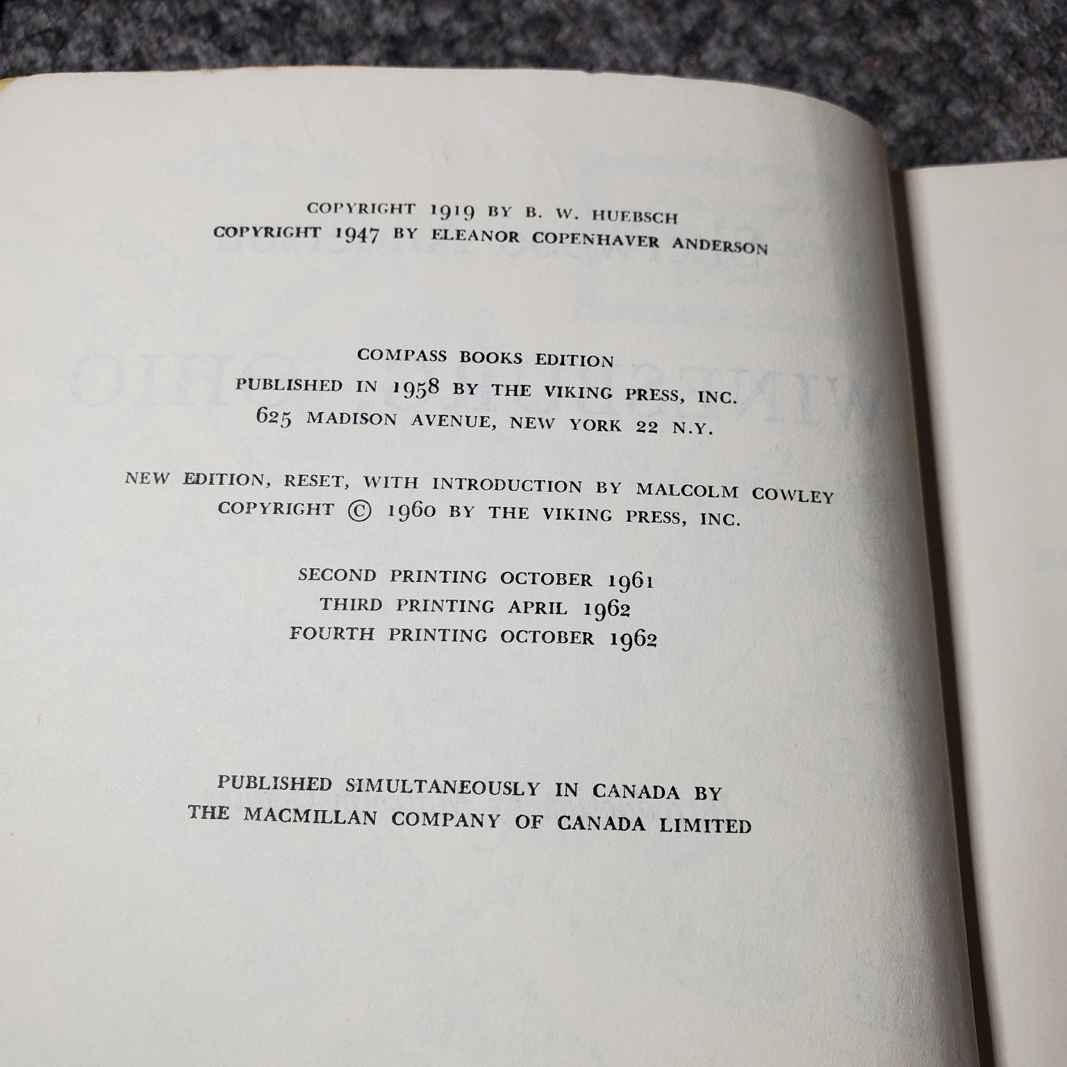 Winesburg, Ohio Sherwood Anderson 1962 Compass Books Edition Viking Press