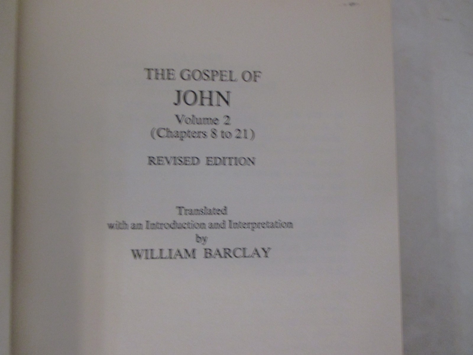 Gospel of John Vol 2 by William Barclay (1975, Hardcover) The Westminster Press