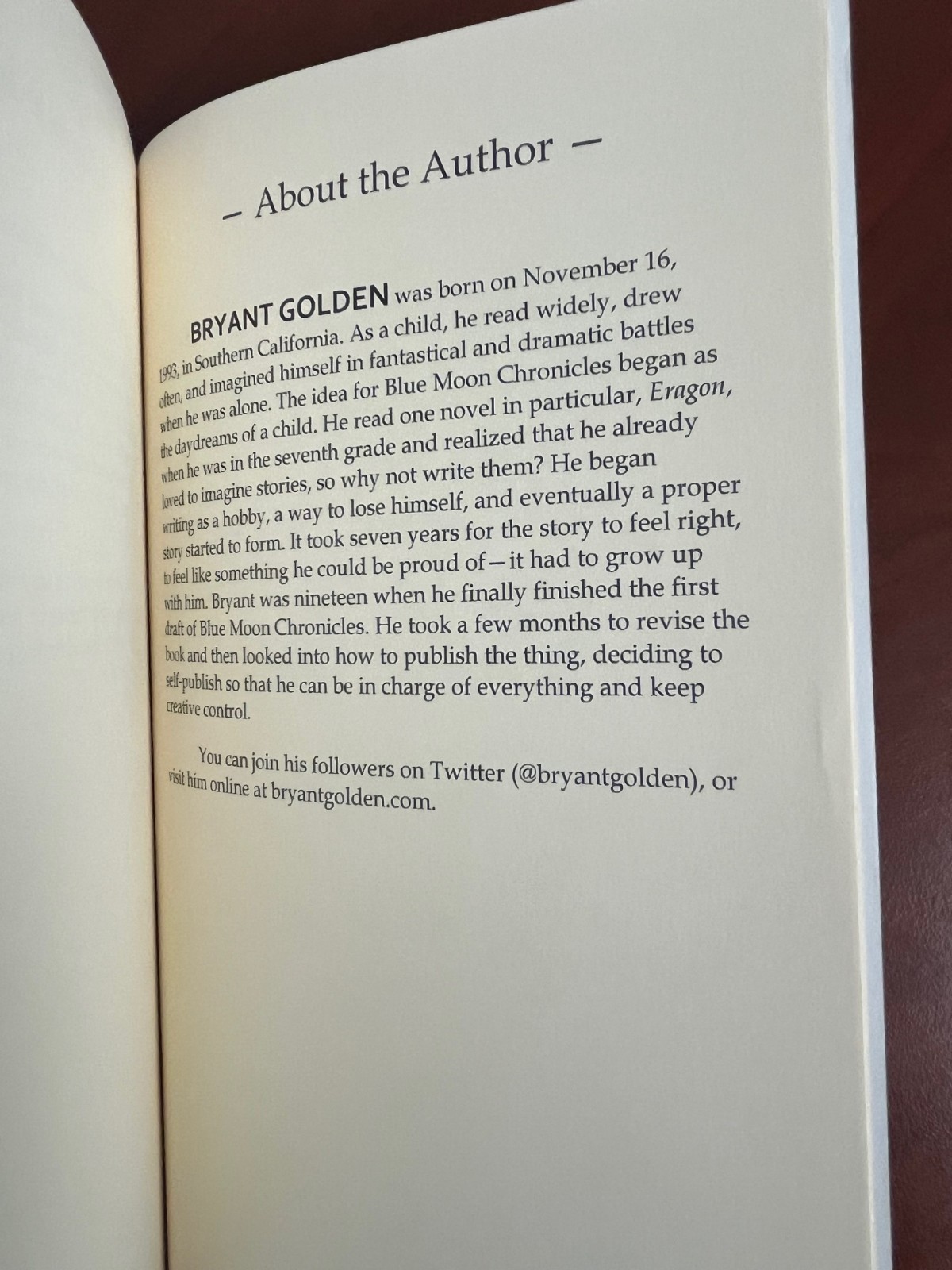 Blue Moon Chronicles Book I Bryant Golden Paperback 2013 *SIGNED* Matching card