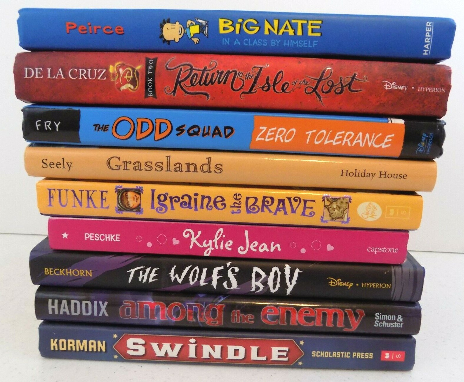 Lot Of 9 Misc. Children’s Books~Disney~Scholastic Press~The Wolf’s Boy~Swindle