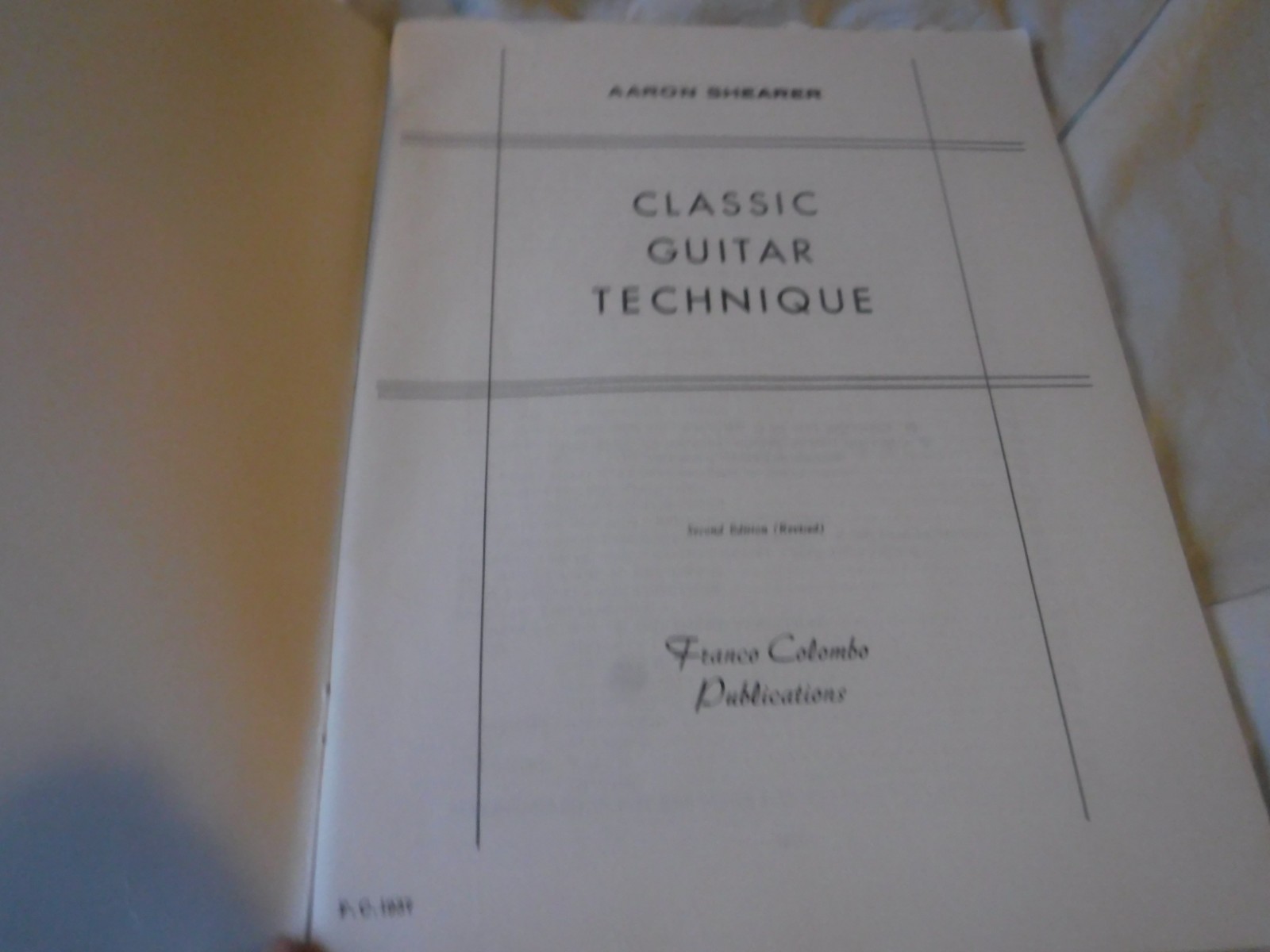 CLASSIC GUITAR TECHNIQUE, Volume 1-Revised 2nd Edition-AARON SHEARER-Superb OOP!
