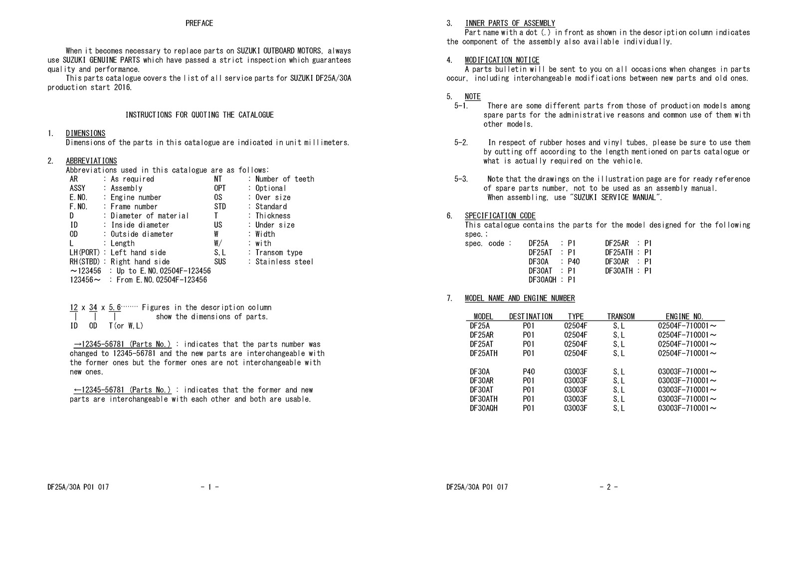 SUZUKI PARTS DF25A DF30A PARTS CATALOGUE – STEEL WIRE BOUND – PROTECTIVE COVERS