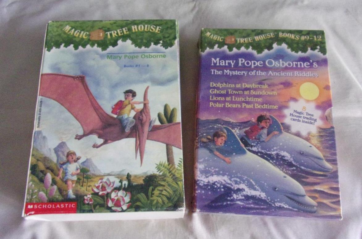 Boxed sets of 12 The Magic Tree House series books #1-12