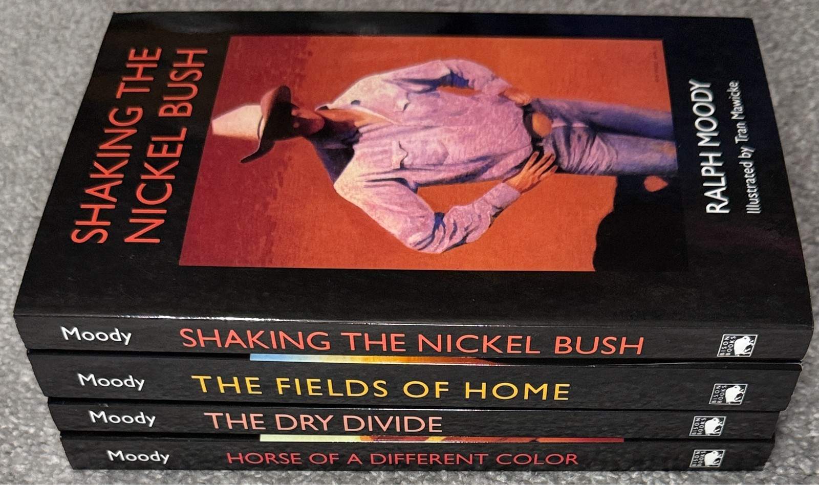 Ralph Moody Lot of 4 Paperback Books Dry Divide Fields Of Home Horse Nickel Bush