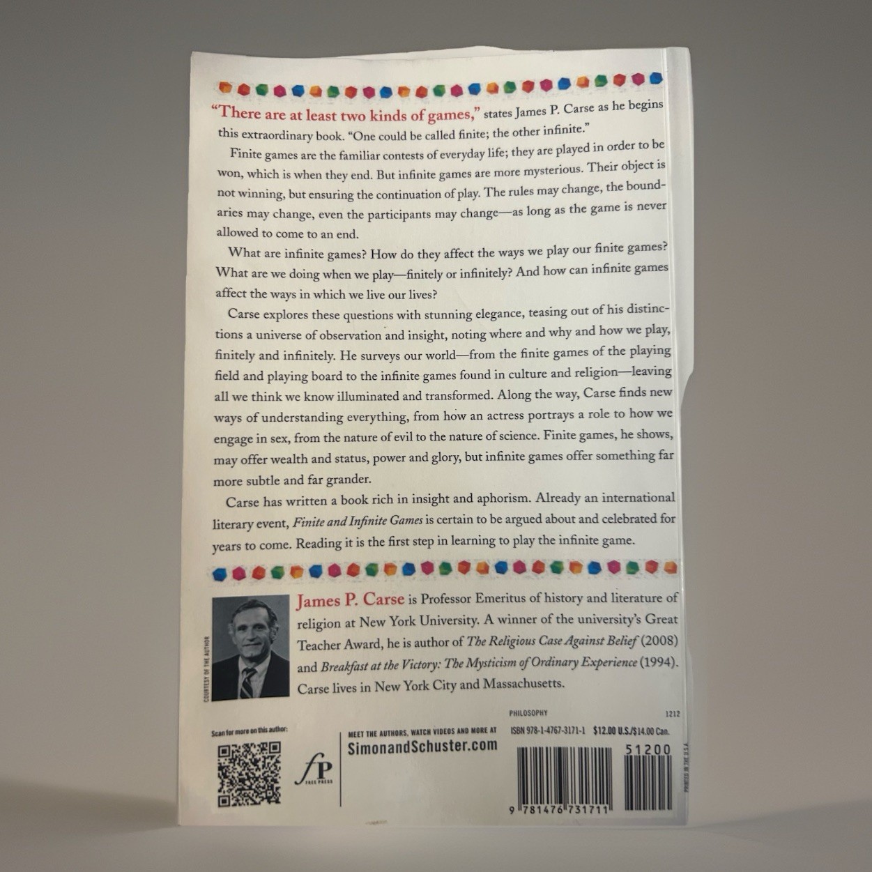 Finite and Infinite Games : A Vision of Life As Play and Possibility, Paperba…