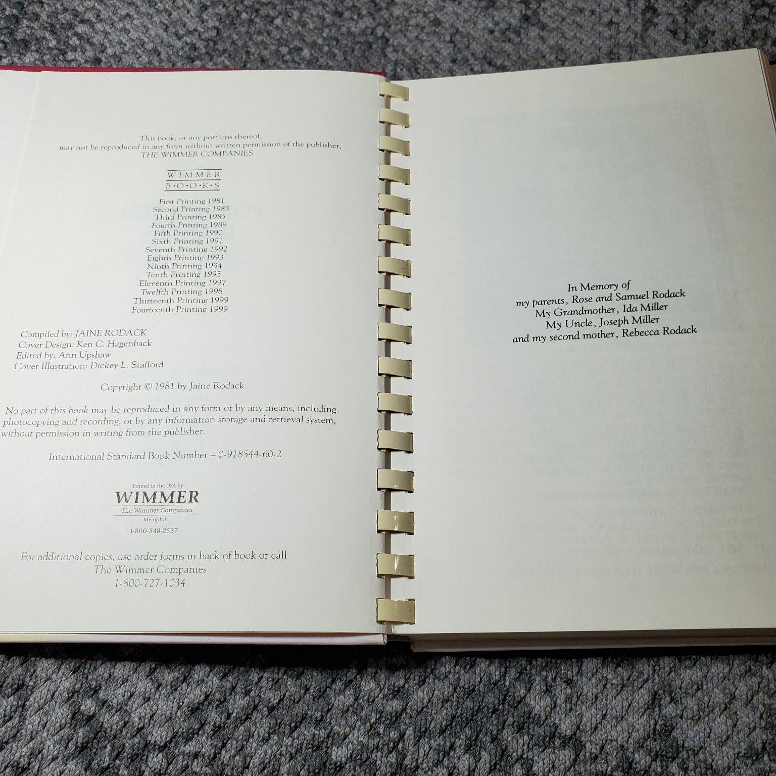 Forgotten Recipes Jaine Rodack 1981 Vintage Cookbook Wimmer Kitchen History