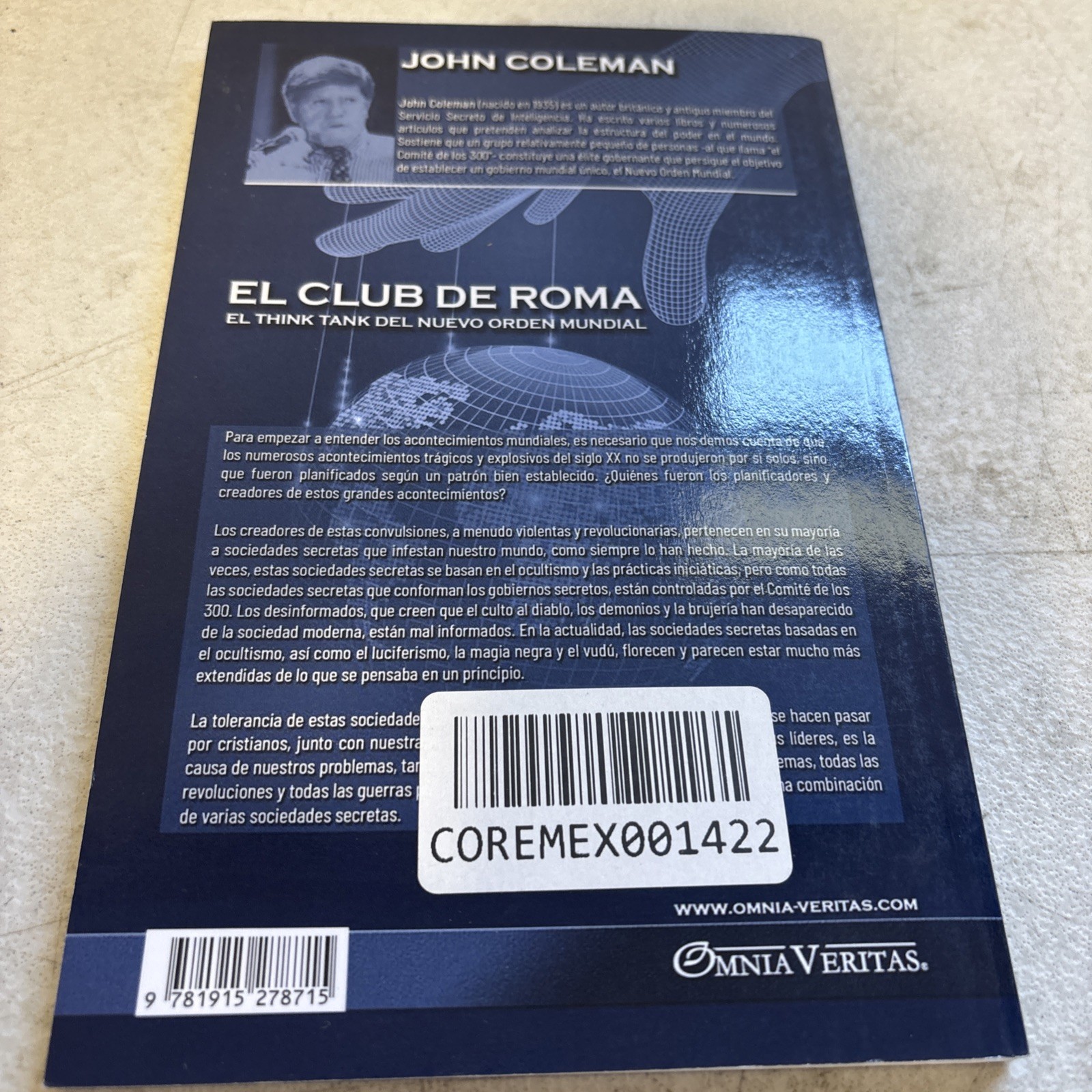 Club de Roma : El Think Tank Del Nuevo Orden Mundial by John Coleman (2022,…