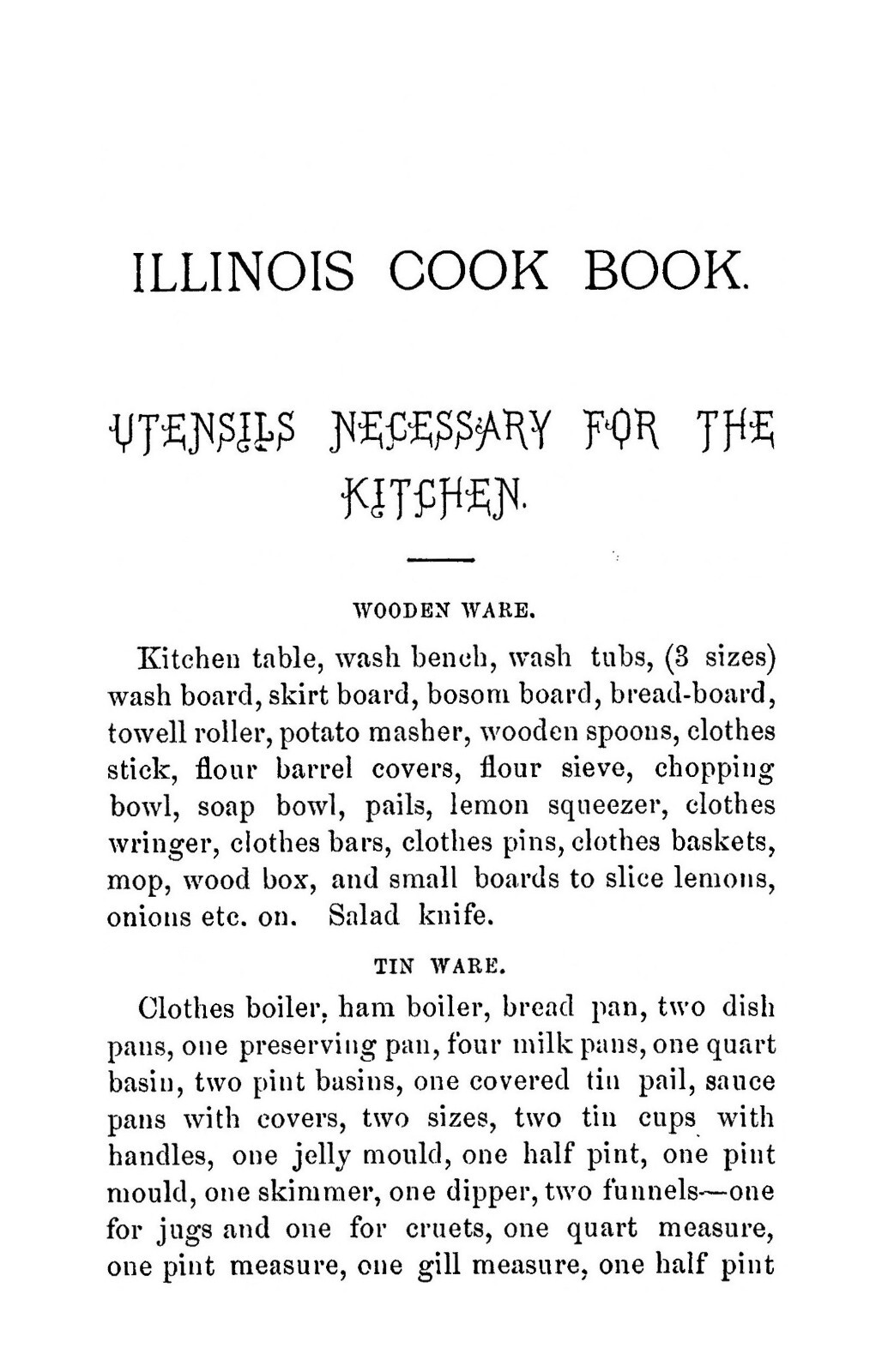 “1881” The Illinois Vintage Cook Book 164 Pages