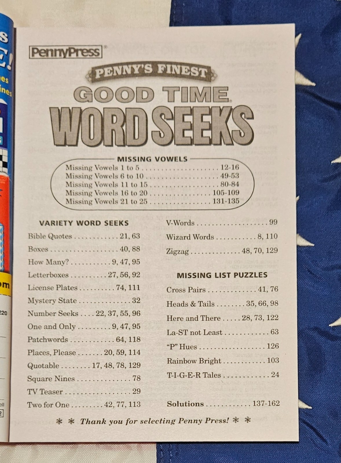 Lot of 3 Penny Press Penny’s Finest Good Time Word Search Seek Puzzle Variety