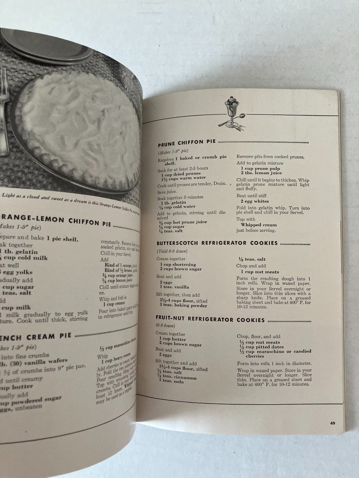 Making Most of Your Servel 1948 Vintage Refrigerator Cookbook Recipes Paperback