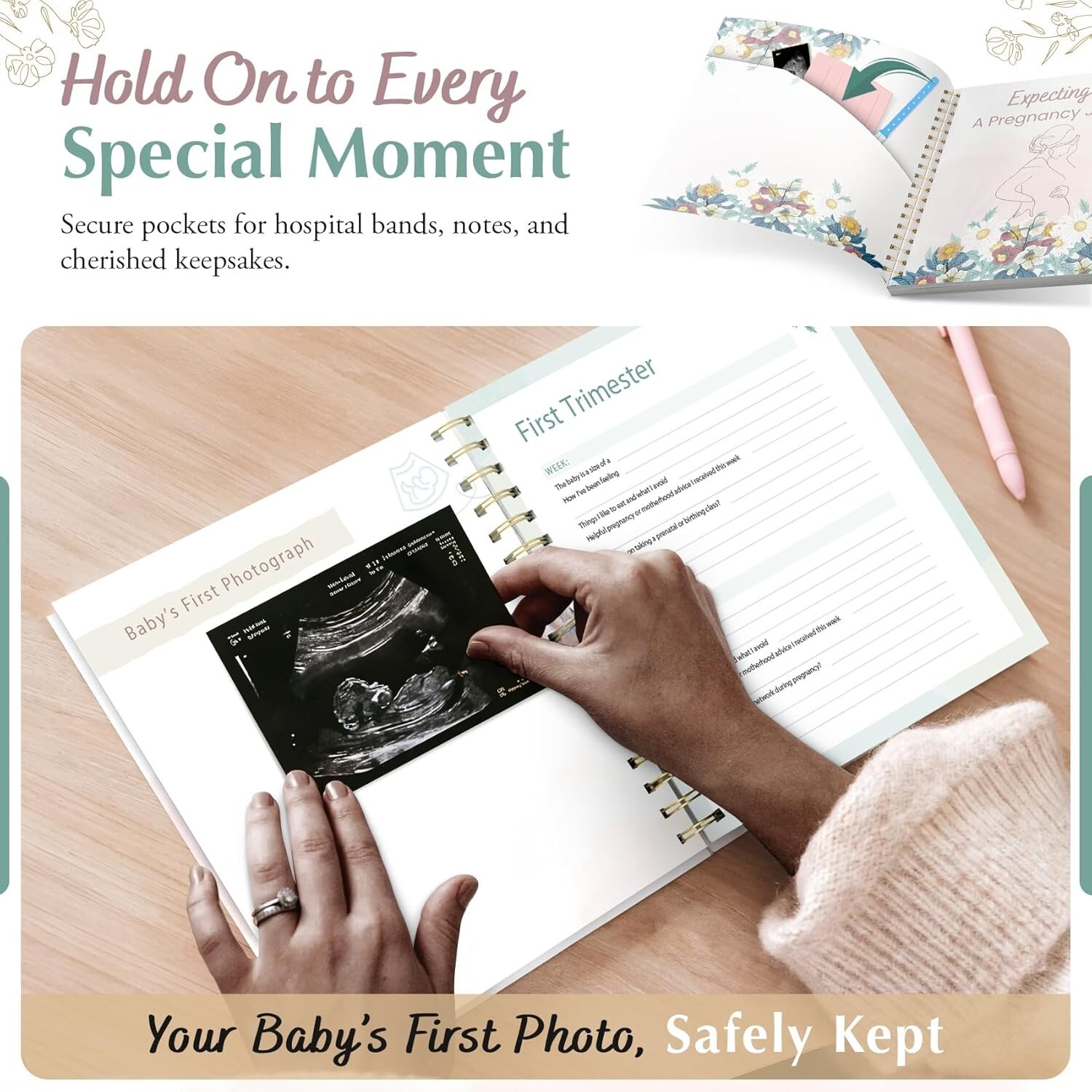 Pregnancy Journal for First Time Moms – Keepsake Gift for Expecting WomenDescrip