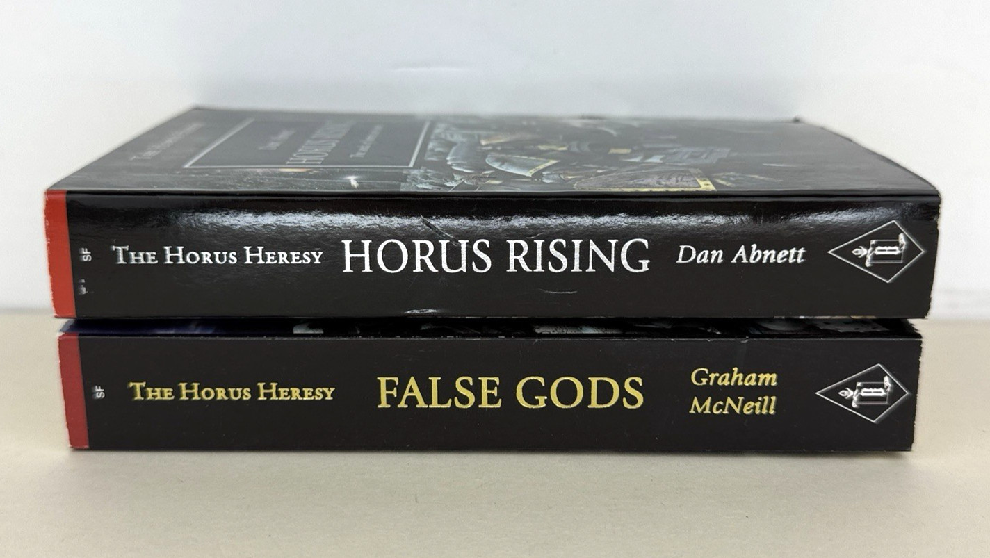Horus Rising + False Gods Warhammer 40K Horus Heresy 1-2 Paperback Lot MMPs