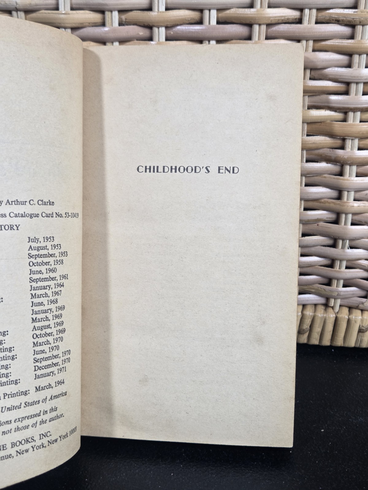Childhood’s End Trade Paperback Arthur C. Clarke Ballantine 1971 Science Fiction
