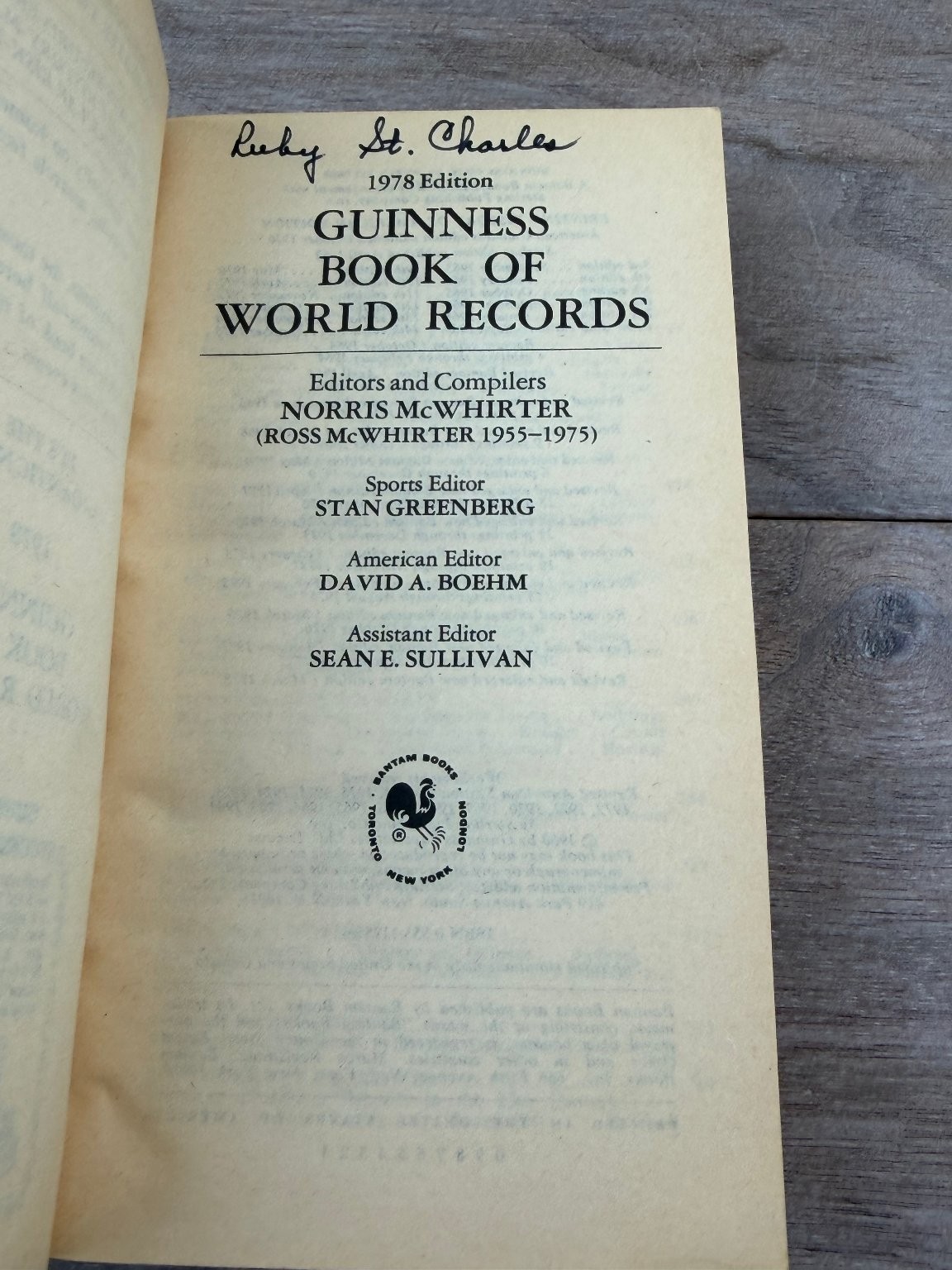 Guinness Book of World Records Norris McWhirter 1978 16th Edition Bantam Books