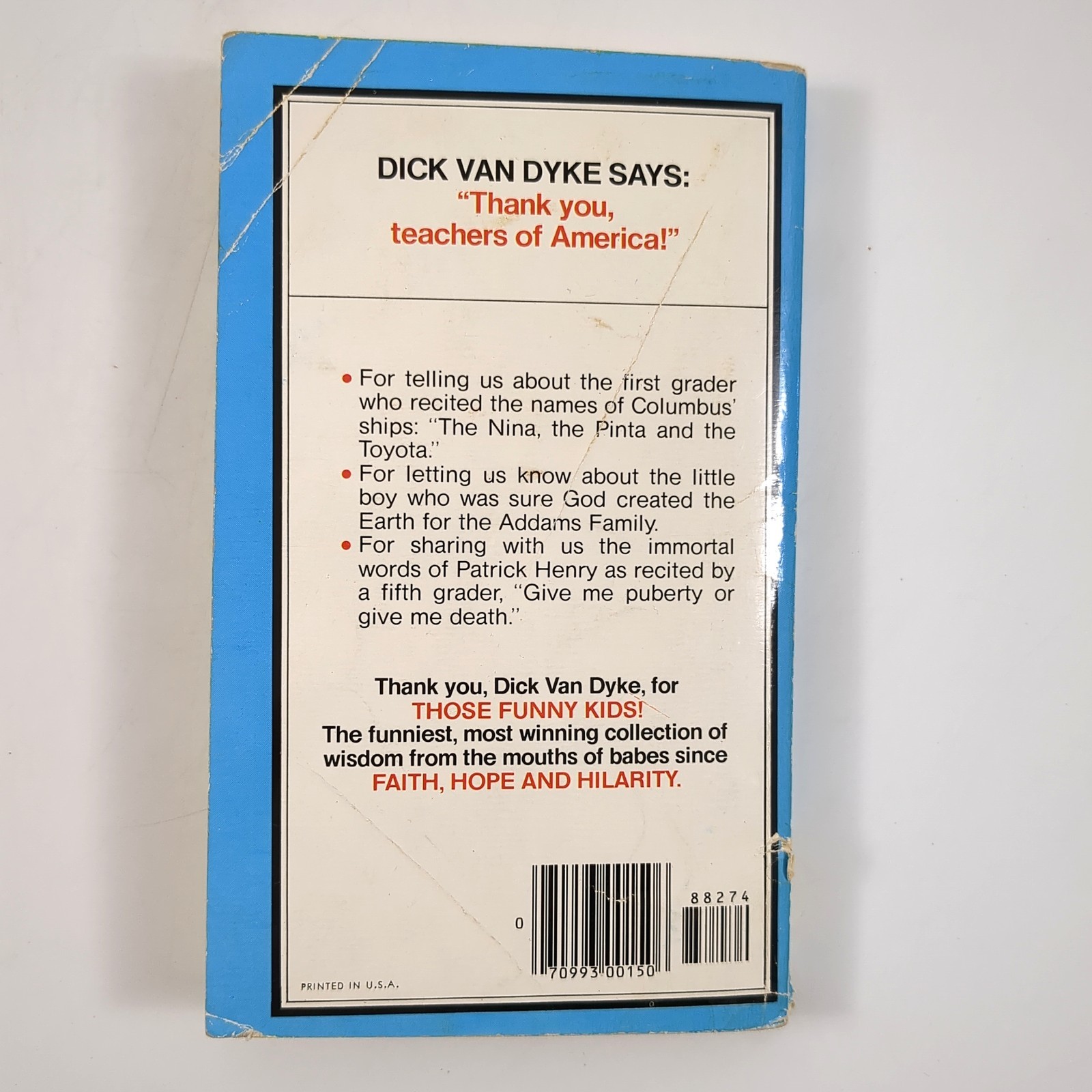 Those Funny Kids Classroom Educational Humor Paperback Book Dick Van Dyke 1976