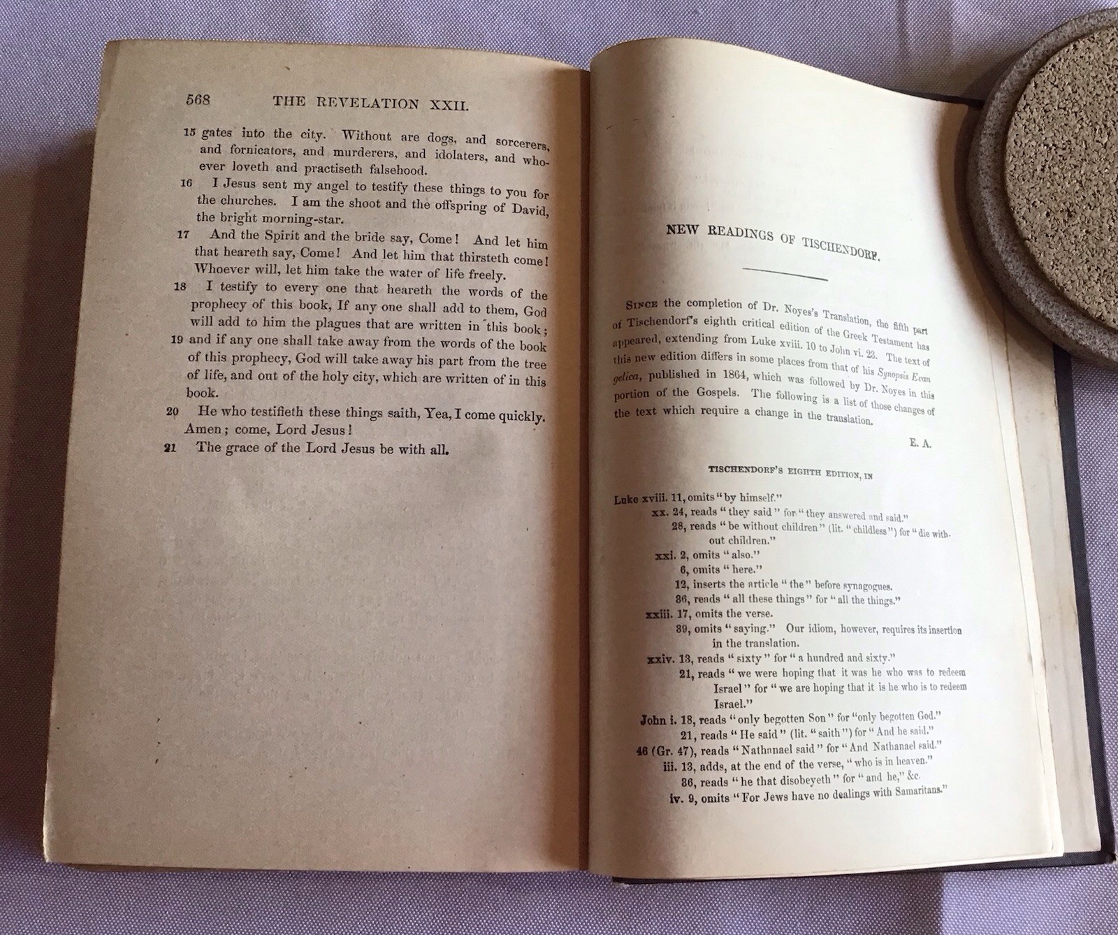 New Testament: Translated From the Greek Text of Tischendorf, by George R Noyes