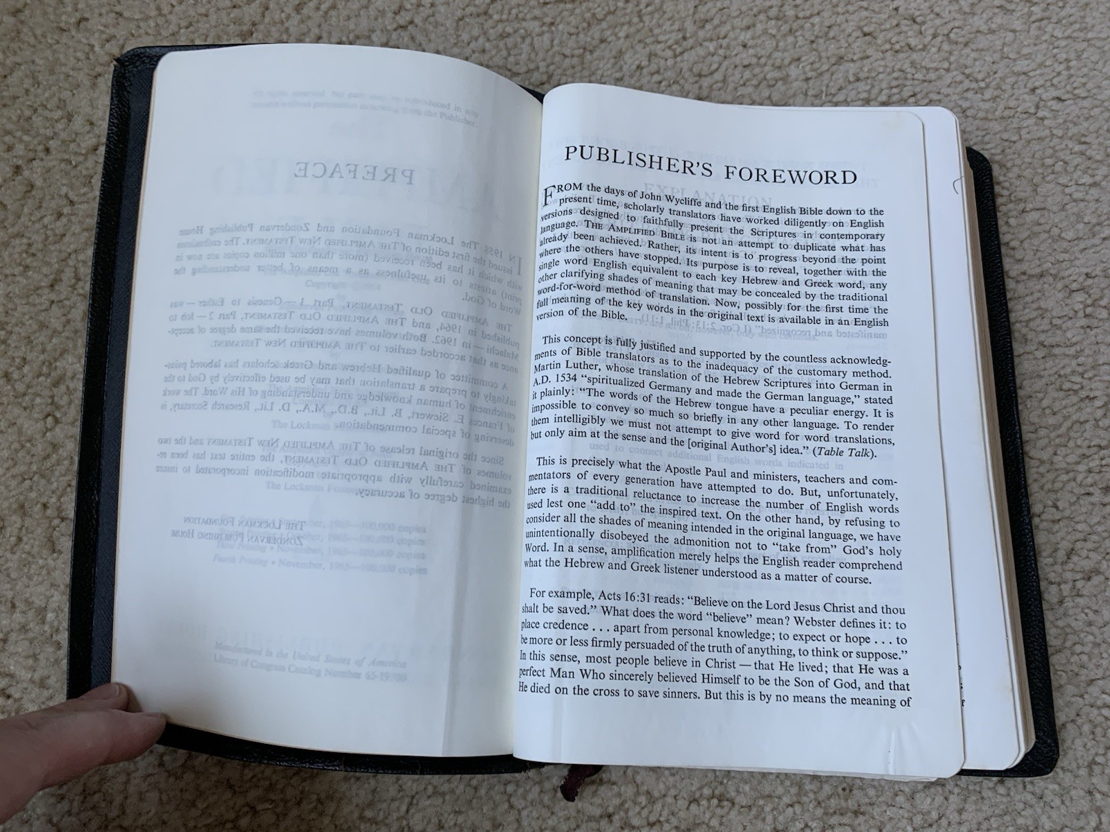 The Amplified Bible AMPC – 1965 Edition 4th Printing – Zondervan Leather