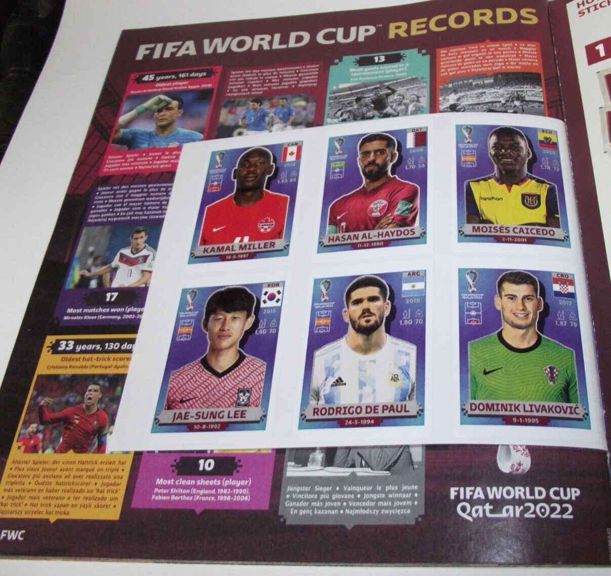2 – 2022 Fifa World Cup Qatar Sticker Panini Softcover Albums w/10 Sticker Sheet