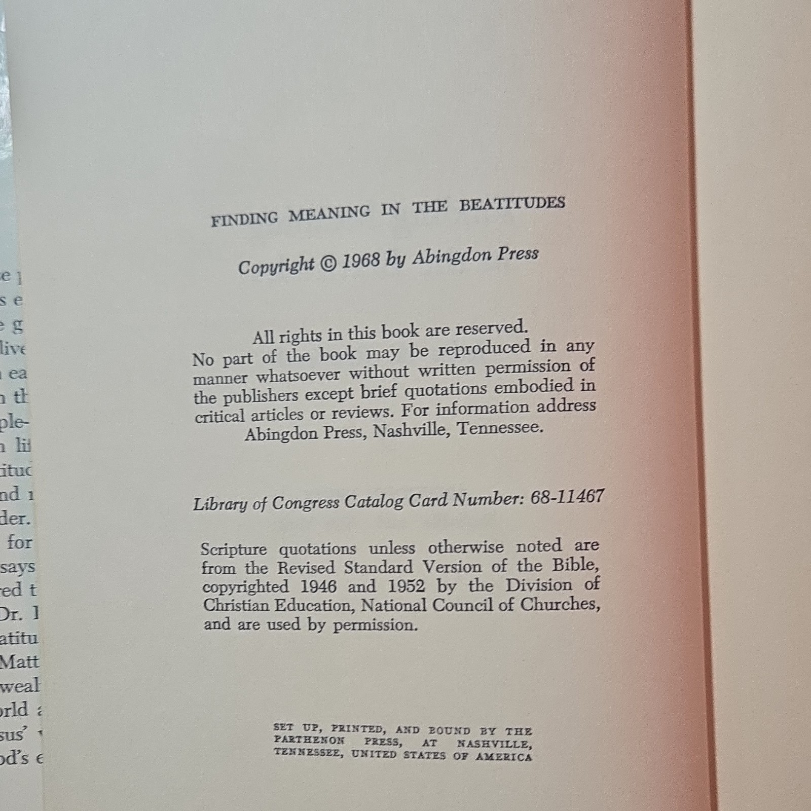 Abingdon Press Finding Meaning in the Beatitudes HC John A. Redhead Religion