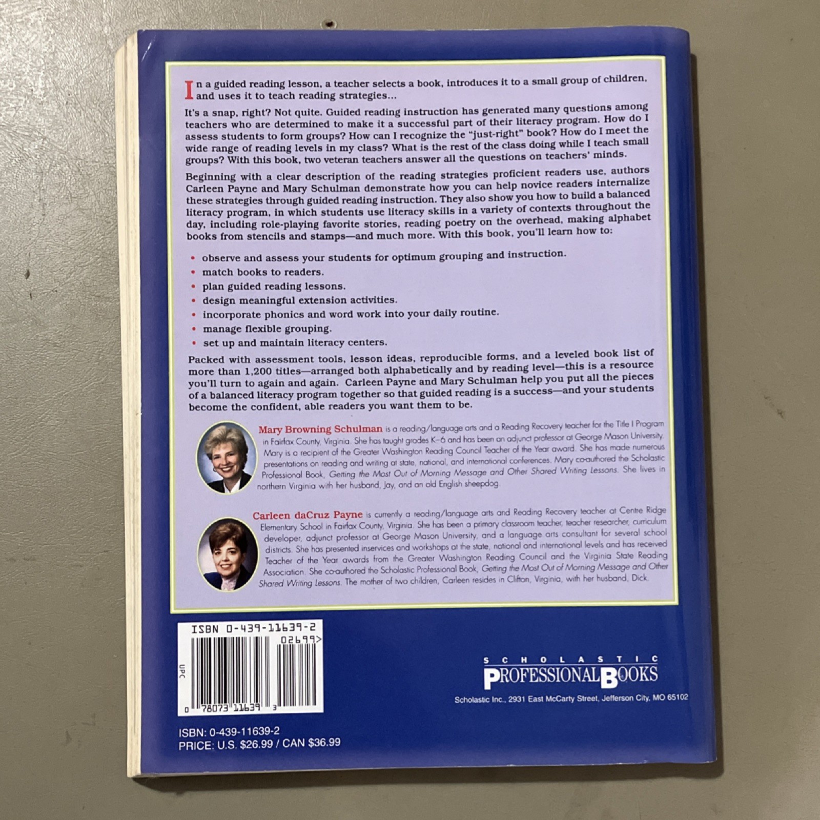 Guided Reading: Making It Work Schulman Payne Scholastic Hardcover 2000
