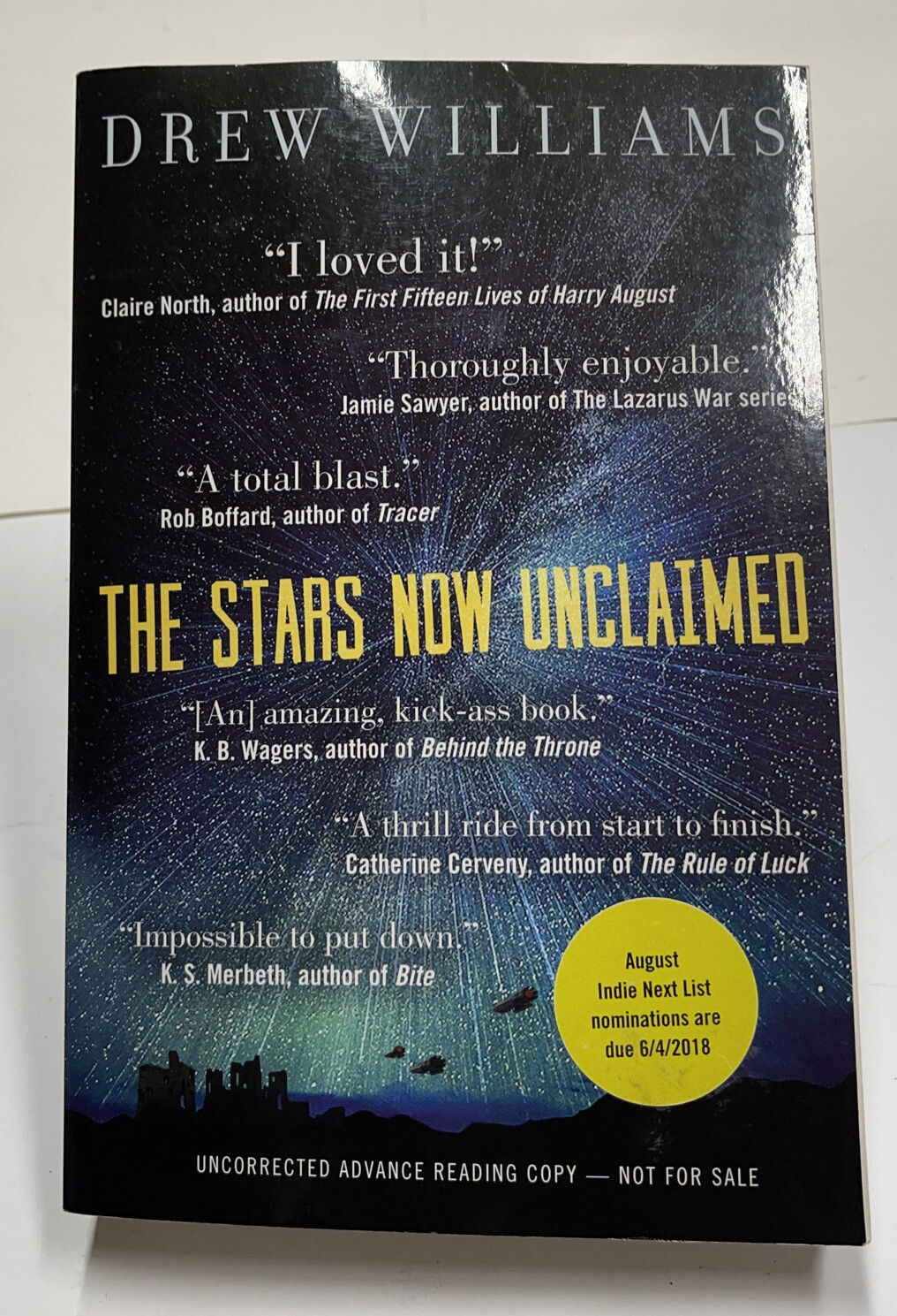 The Stars Now Unclaimed by Drew Williams 2020 uncorrected Advance Reading Copy