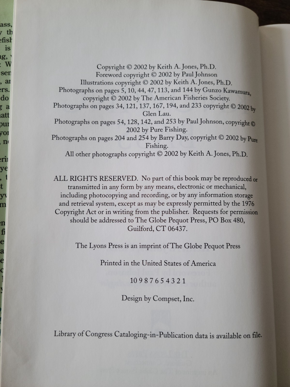 Knowing Bass book, Written by Keith A. Jones, Ph,D. Published by The Lyons Press