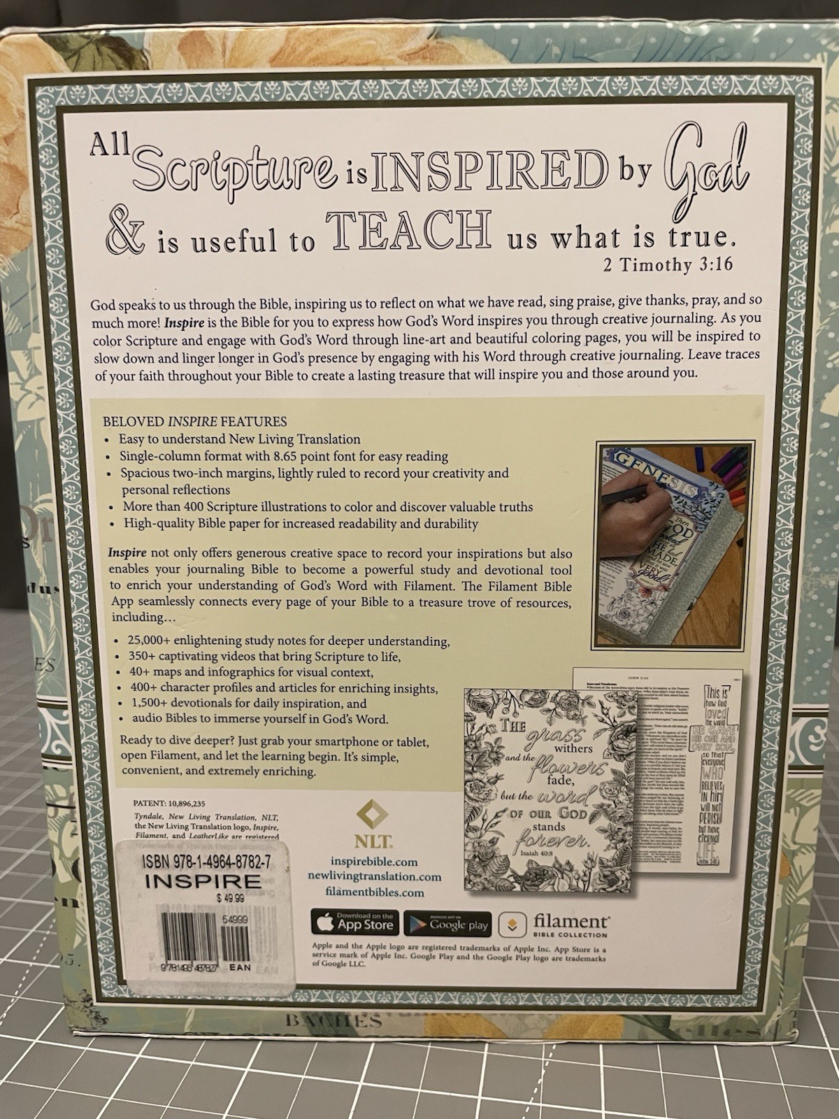 Inspire Bible Filament Enabled New Living Translation Creative Journaling (READ)