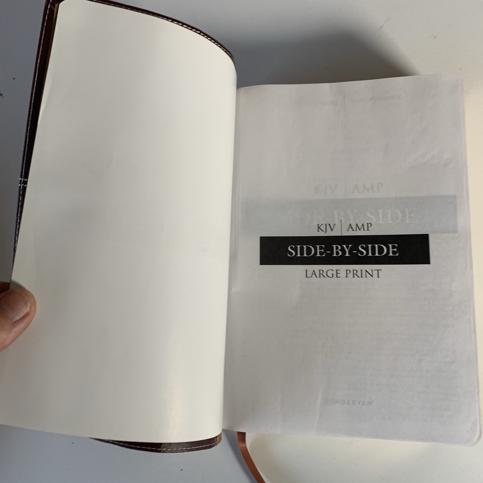 KJV, AMPLIFIED, Side-by-Side BIBLE, LARGE PRINT, IMITATION Zondervan