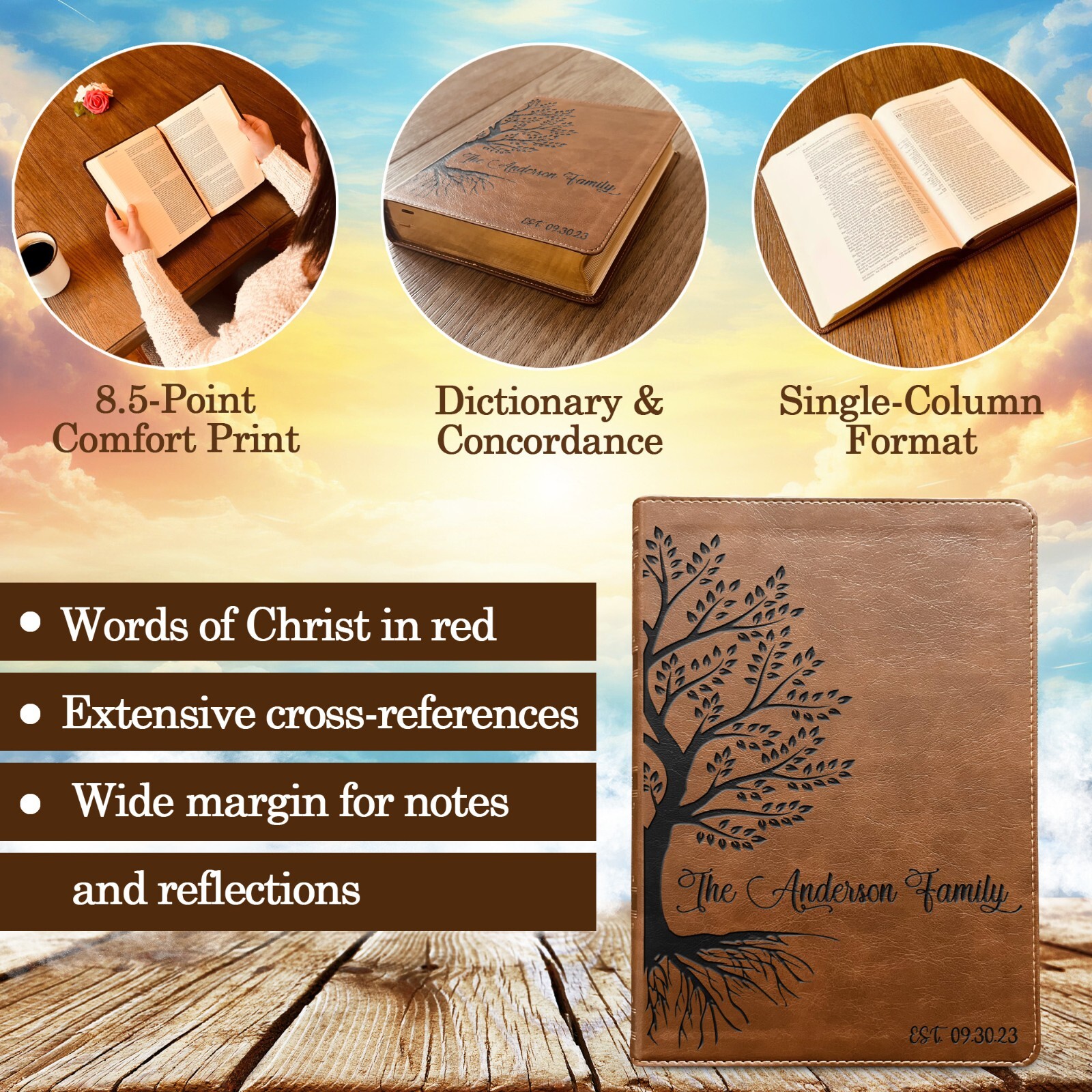 Personalized Family Tree Bible | Custom NKJV Journaling Bible | Christian Gifts