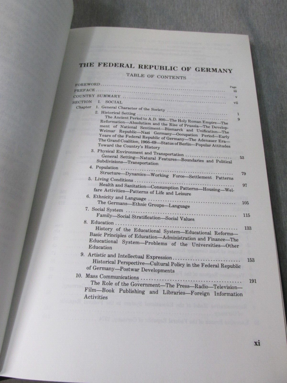 AREA HANDBOOK FOR THE FEDERAL REPUBLIC OF GERMANY 1975 DA PAM 550-173 Hardback