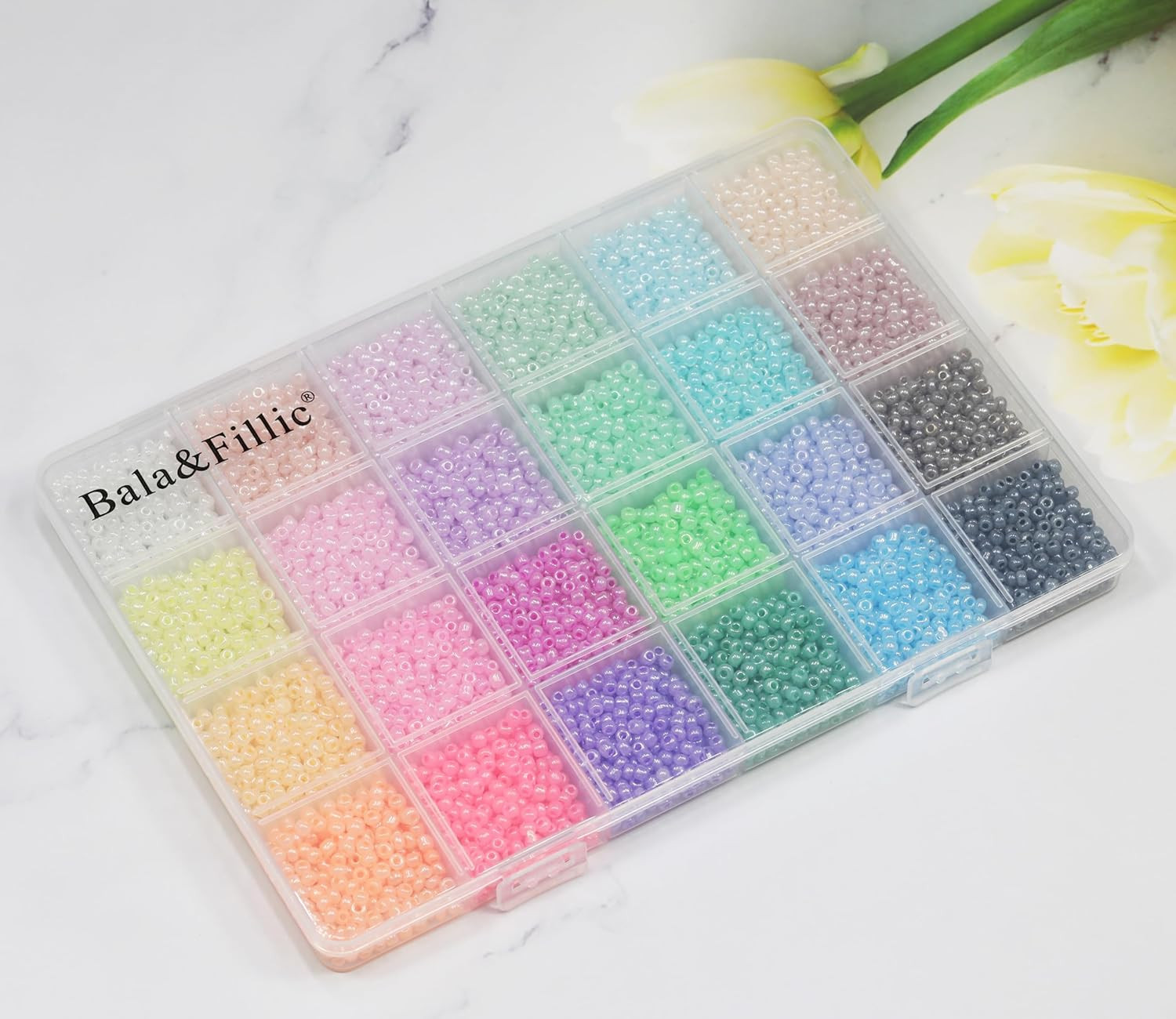 Size 3Mm Ceylon Color Seed Beads about 7200Pcs in Box,24 Multicolor Assortment S