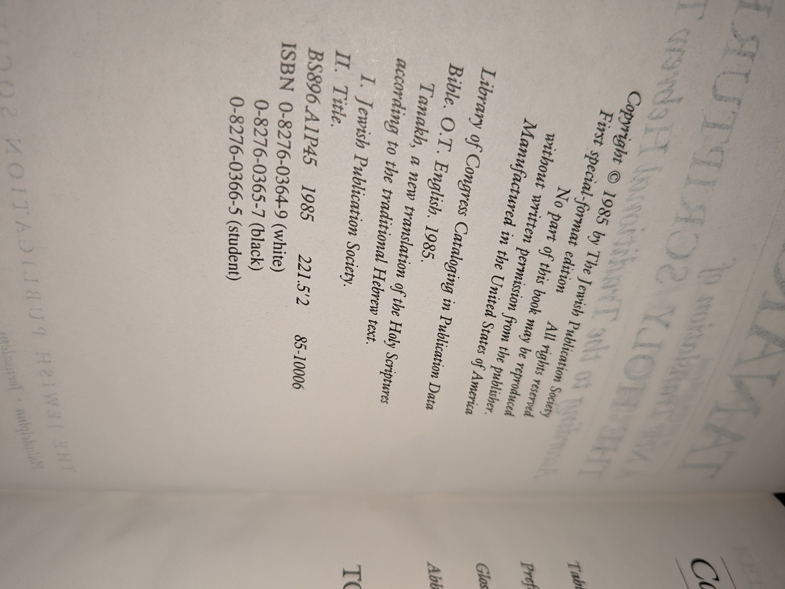 Tanakh, the Holy Scriptures : The New ENGLISH Translation According Traditional