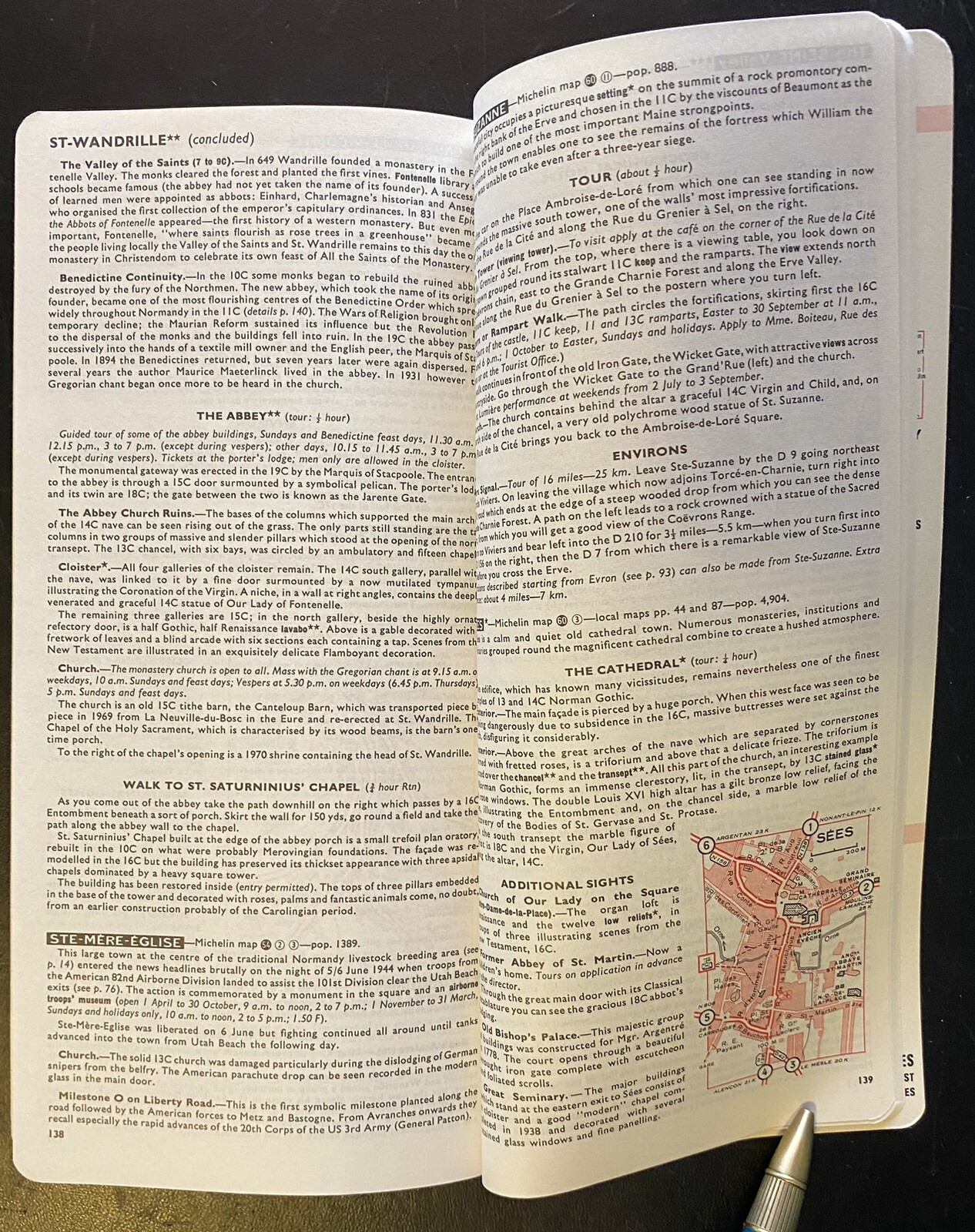 Michelin The Green Guide Normandy 1974 © 158 Pages Vintage