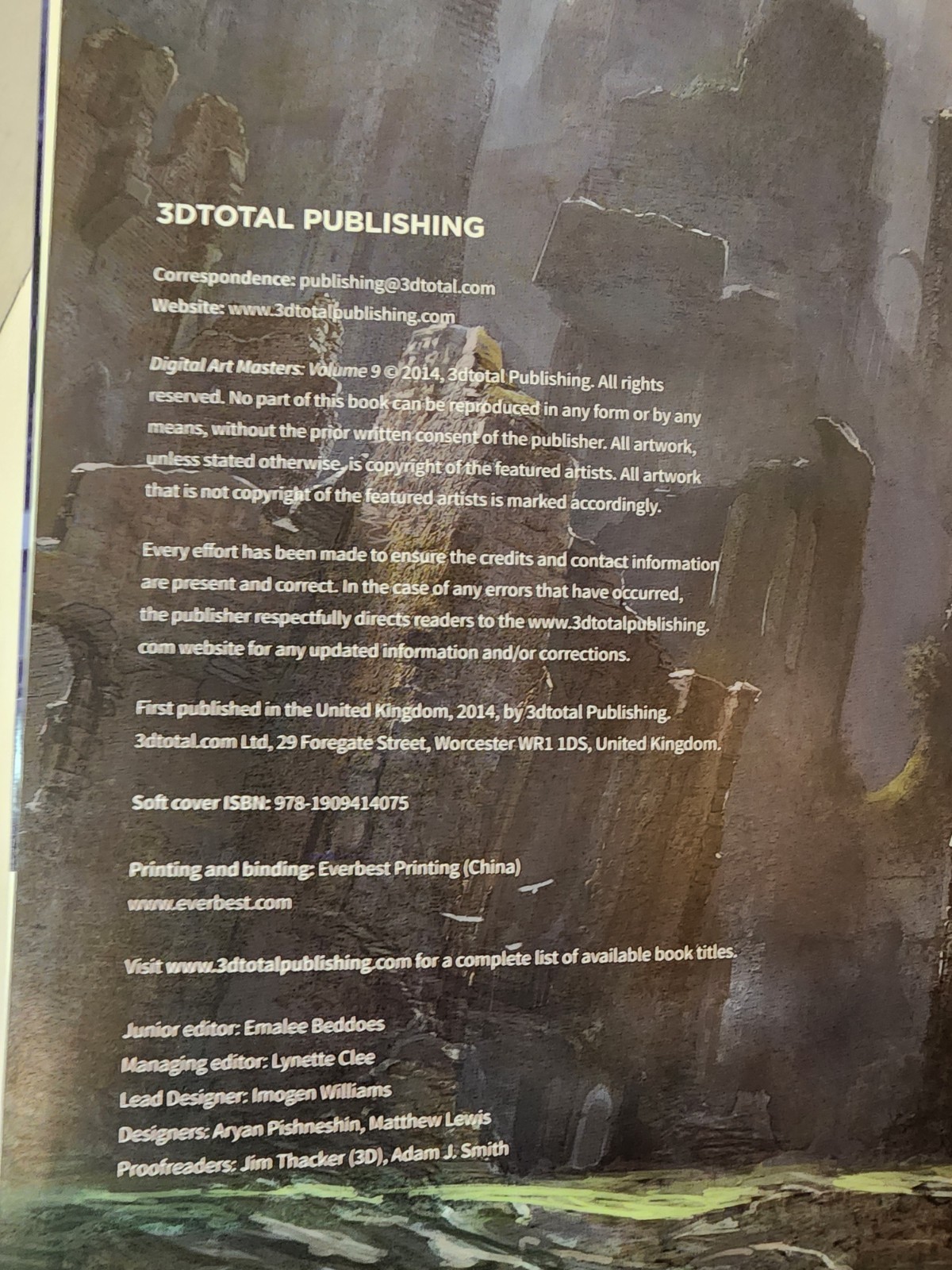 Digital Art Masters: Volume 9 ( 2014 3DTotal Publishing ) Softcover Book, *VGC*