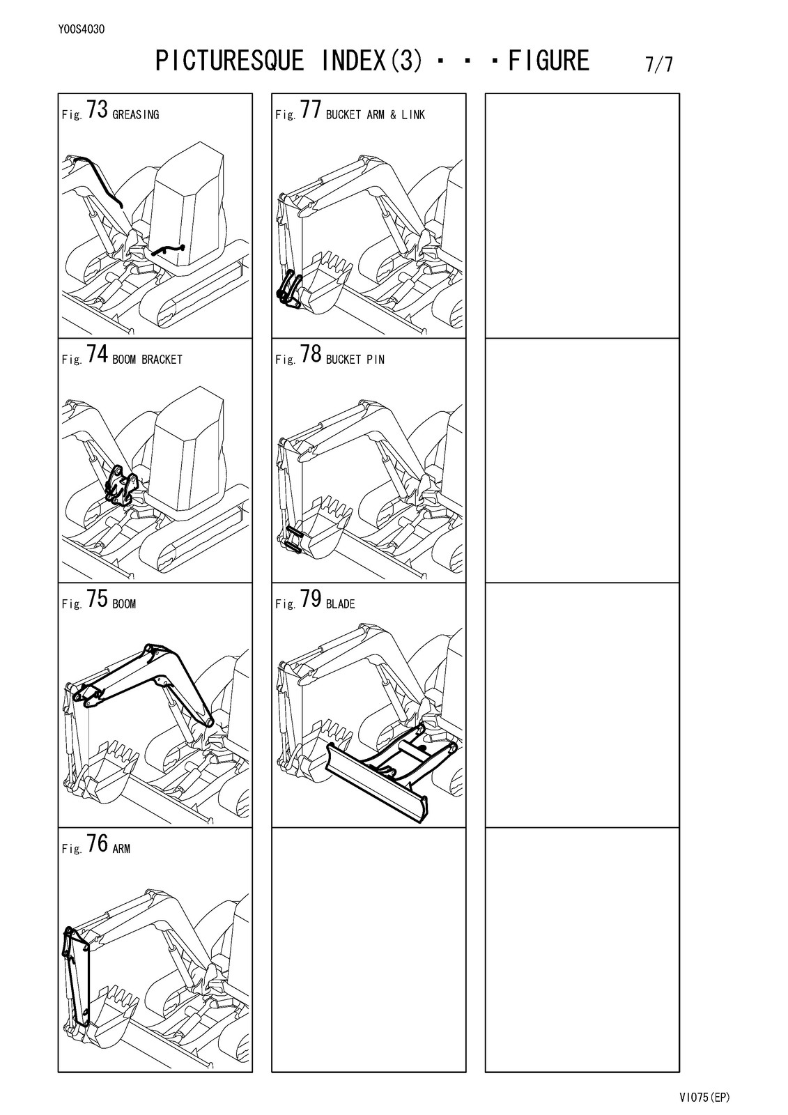 YANMAR ViO75 Excavator Parts Catalog Manual – BOUND – COVERS – XL FOLDOUT PAGES