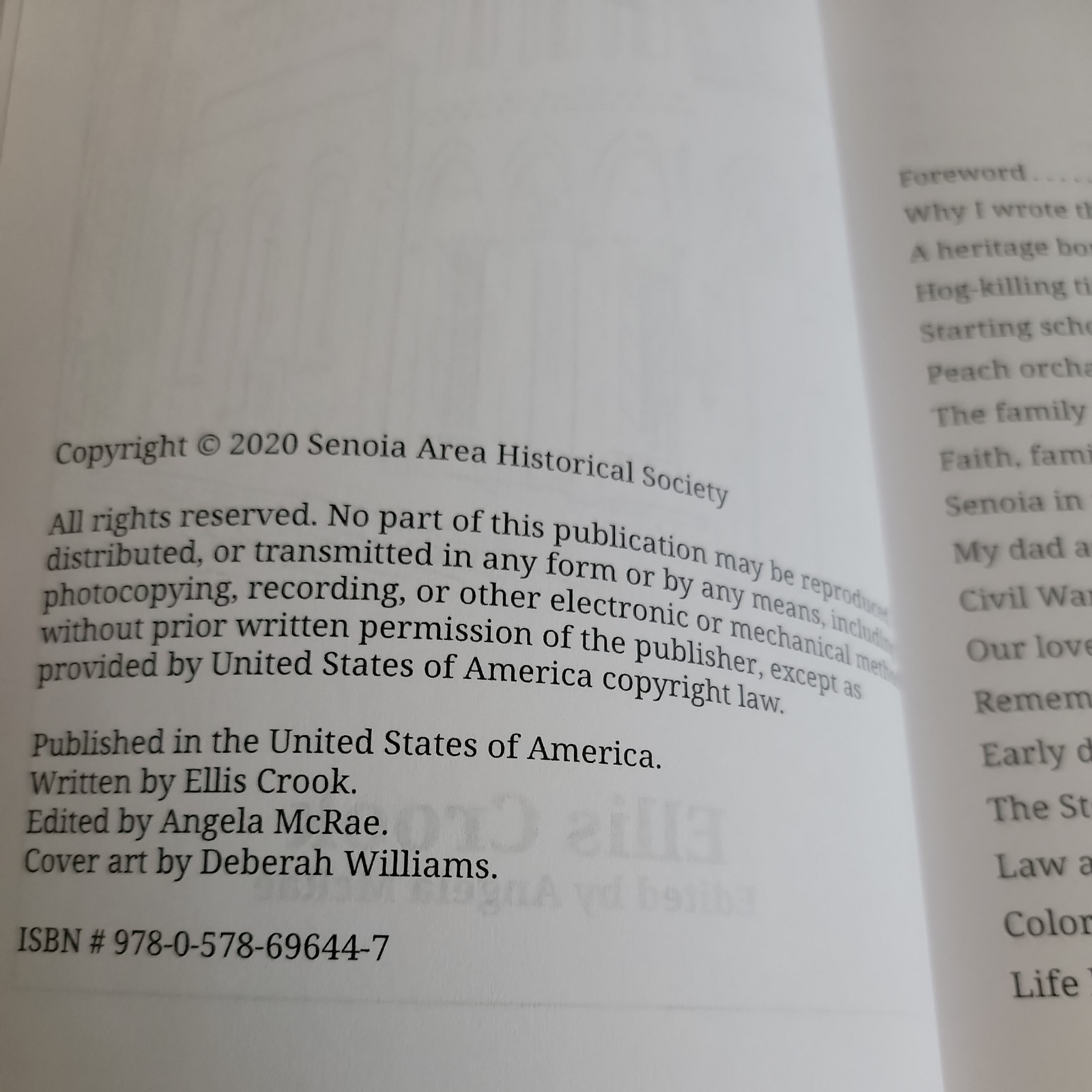 Senoia Boy – Ellis Crook – LN Cond – Senoia, GA -History/Genealogy Resource – PB