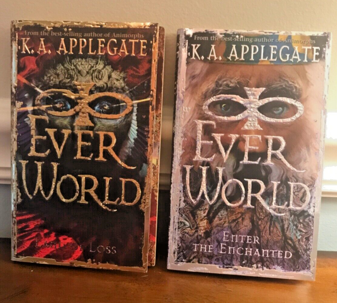 K.A. Applegate Everworld Book Lot Of 2 Fantasy Vintage Scholastic 1999