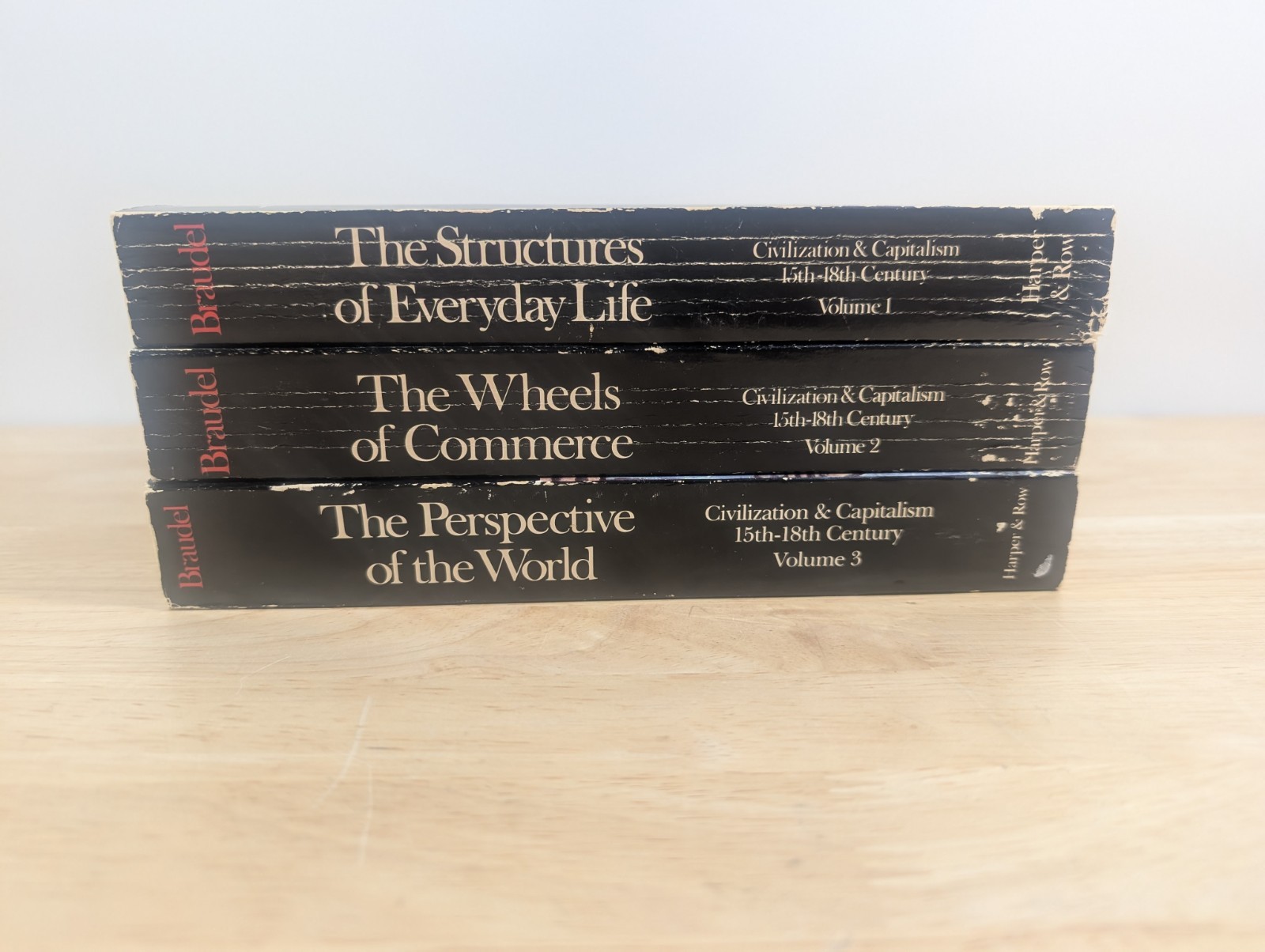 CIVILIZATION & CAPITALISM 15th-18th Century Set of 3 by Fernand Braudel Softback