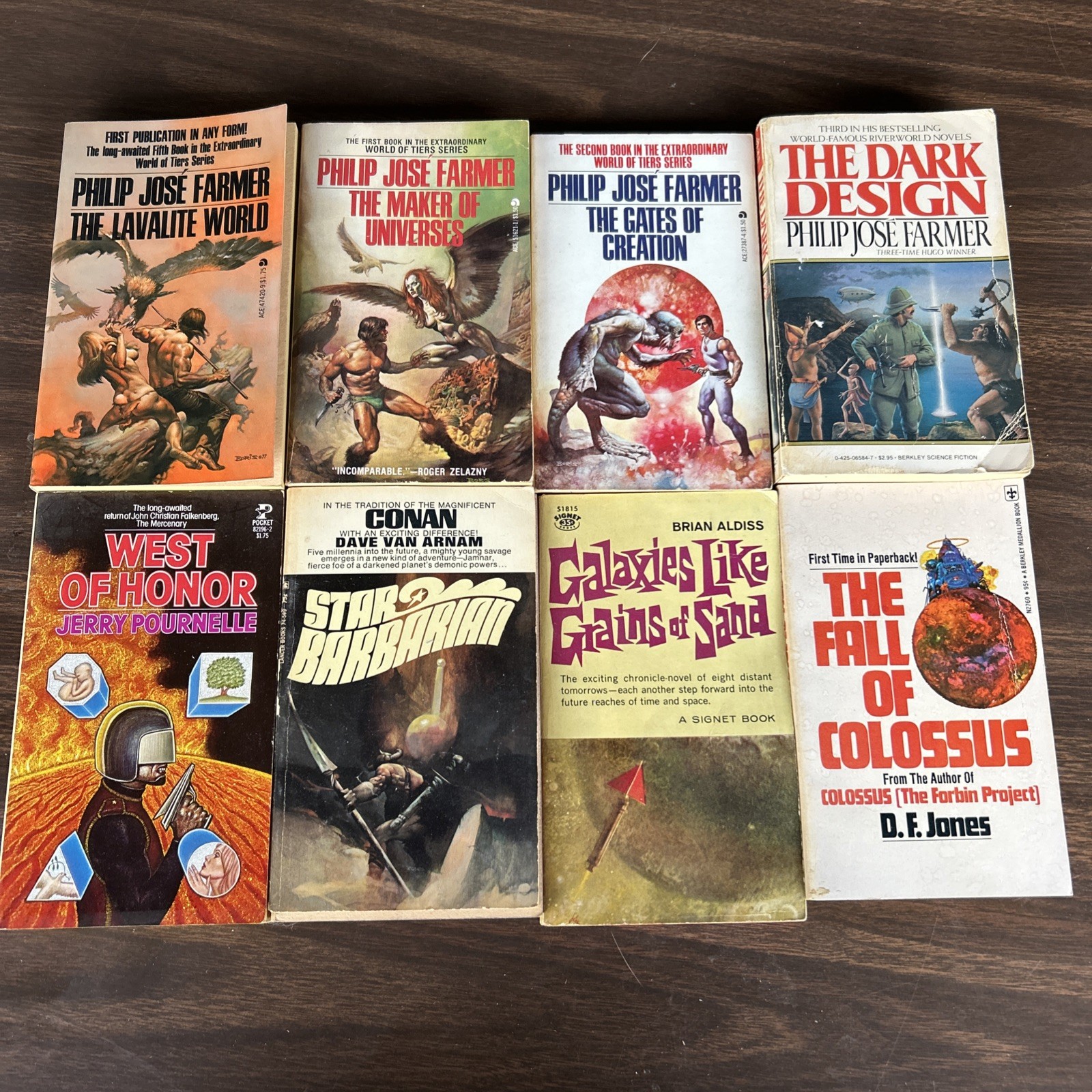 Lot Of 8 Vintage Science Fiction Paperbacks 60s 70s Philip Jose Farmer MORE!