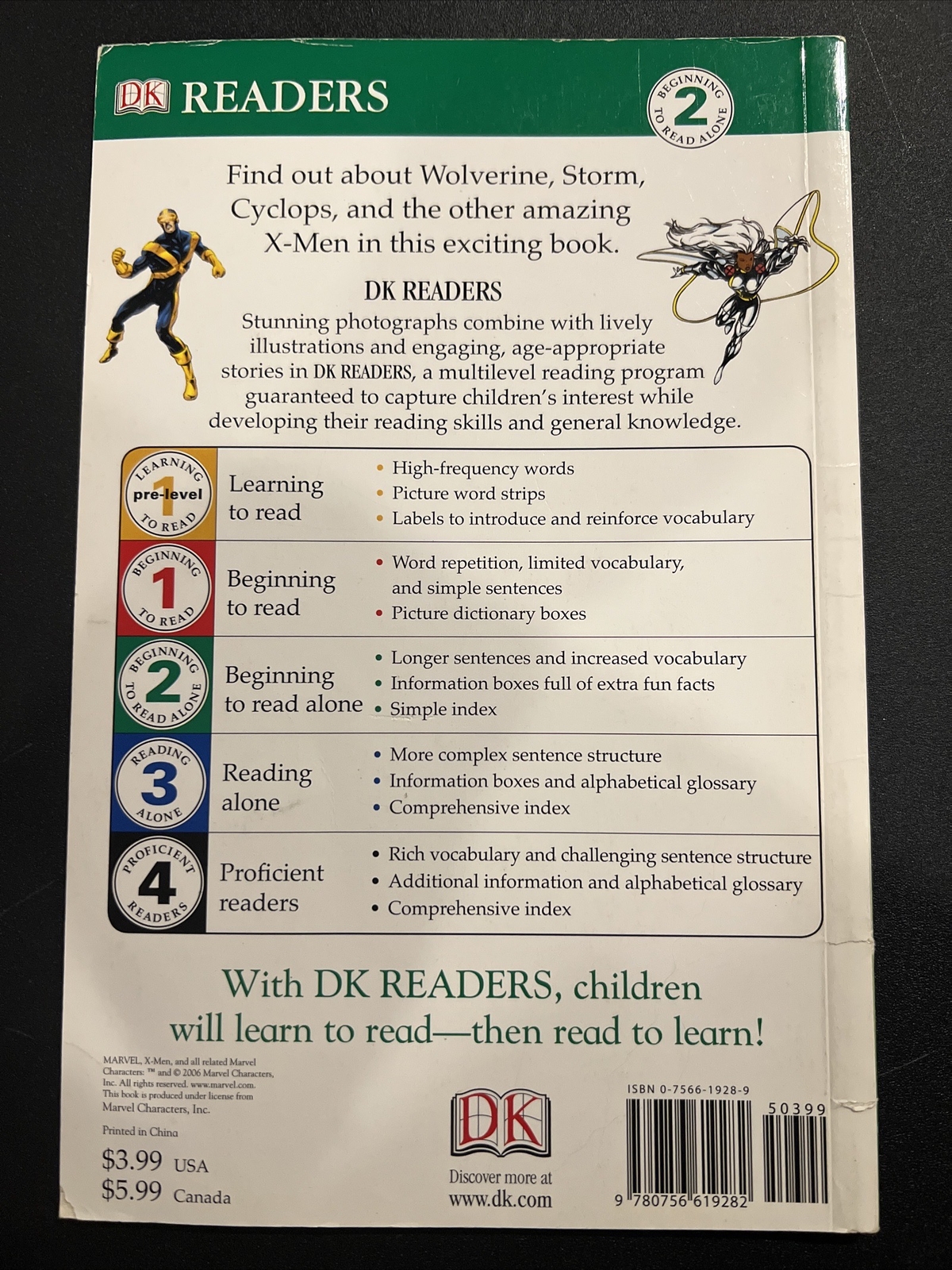 DK Readers L2: X-Men: Meet the X-Men – Paperback By Hibbert, Clare