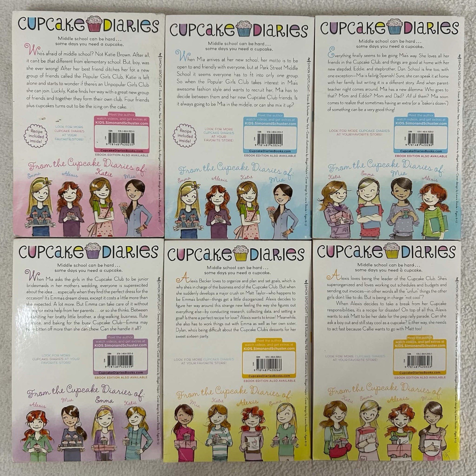 Cupcake Diaries Lot Of 6, Missing #5 And #7 Coco Simon Kids Chapter Books