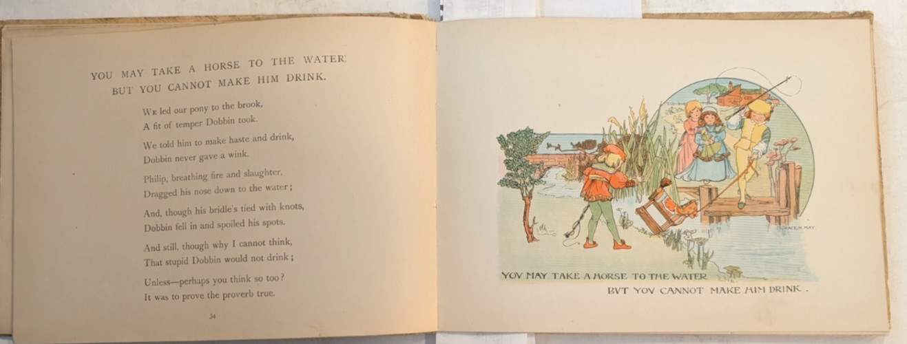 1920 PROVERBS IMPROVED 24 COLOR ENGRAVED CHILDREN ILLUSTRATED COMIC BOOK 103 PGS