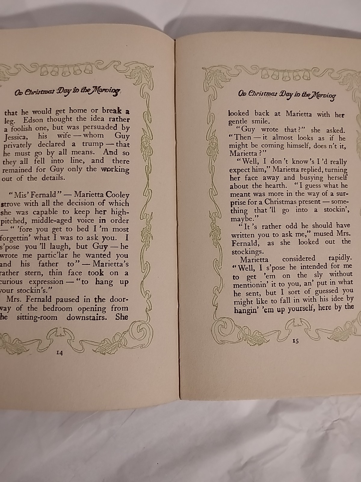 1908 On Christmas Day In The Morning by Grace S. Richmond antique hardcover book