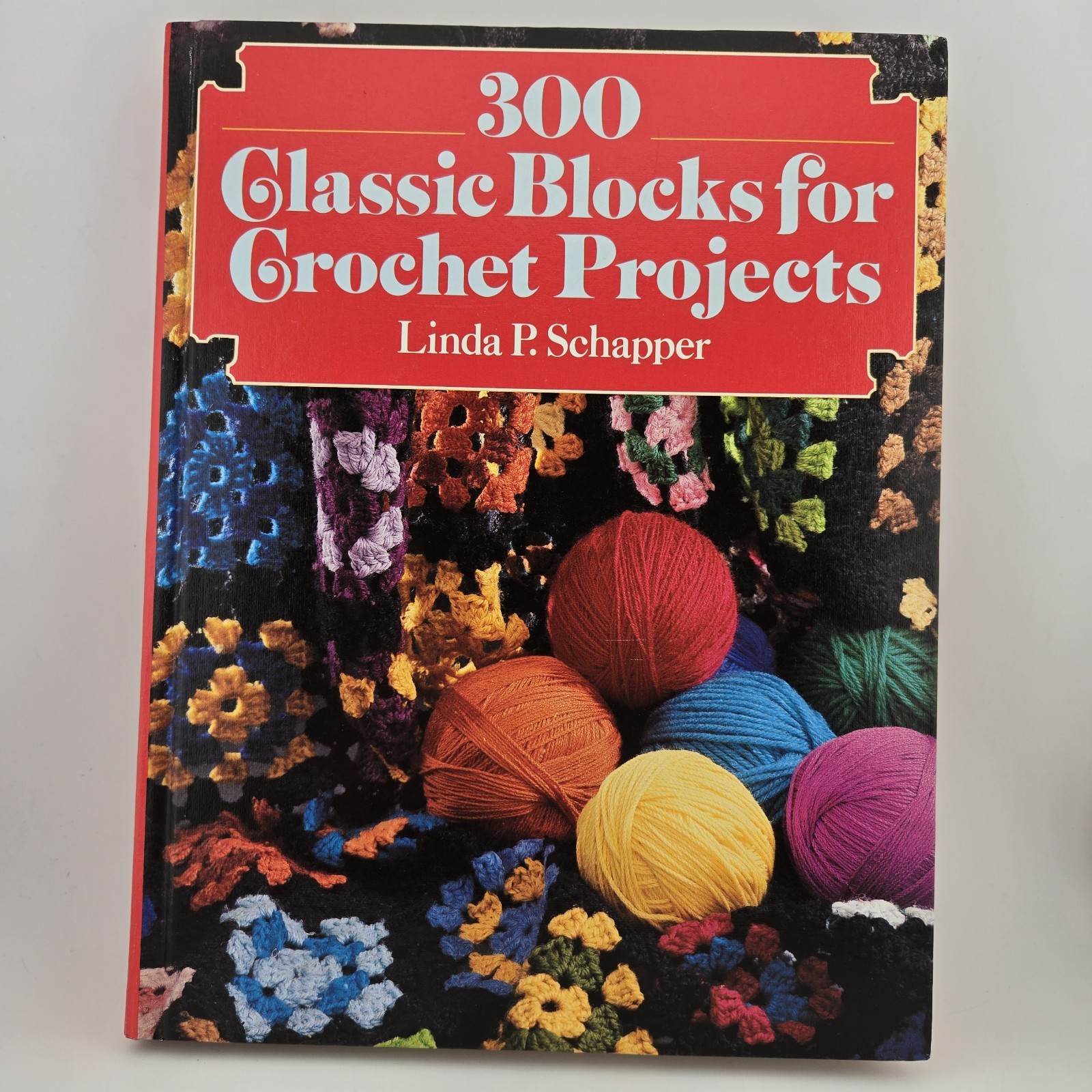 Lot of 2 Crochet Books by Linda P Schapper 1985 & 1987 Stitch Designs, Blocks
