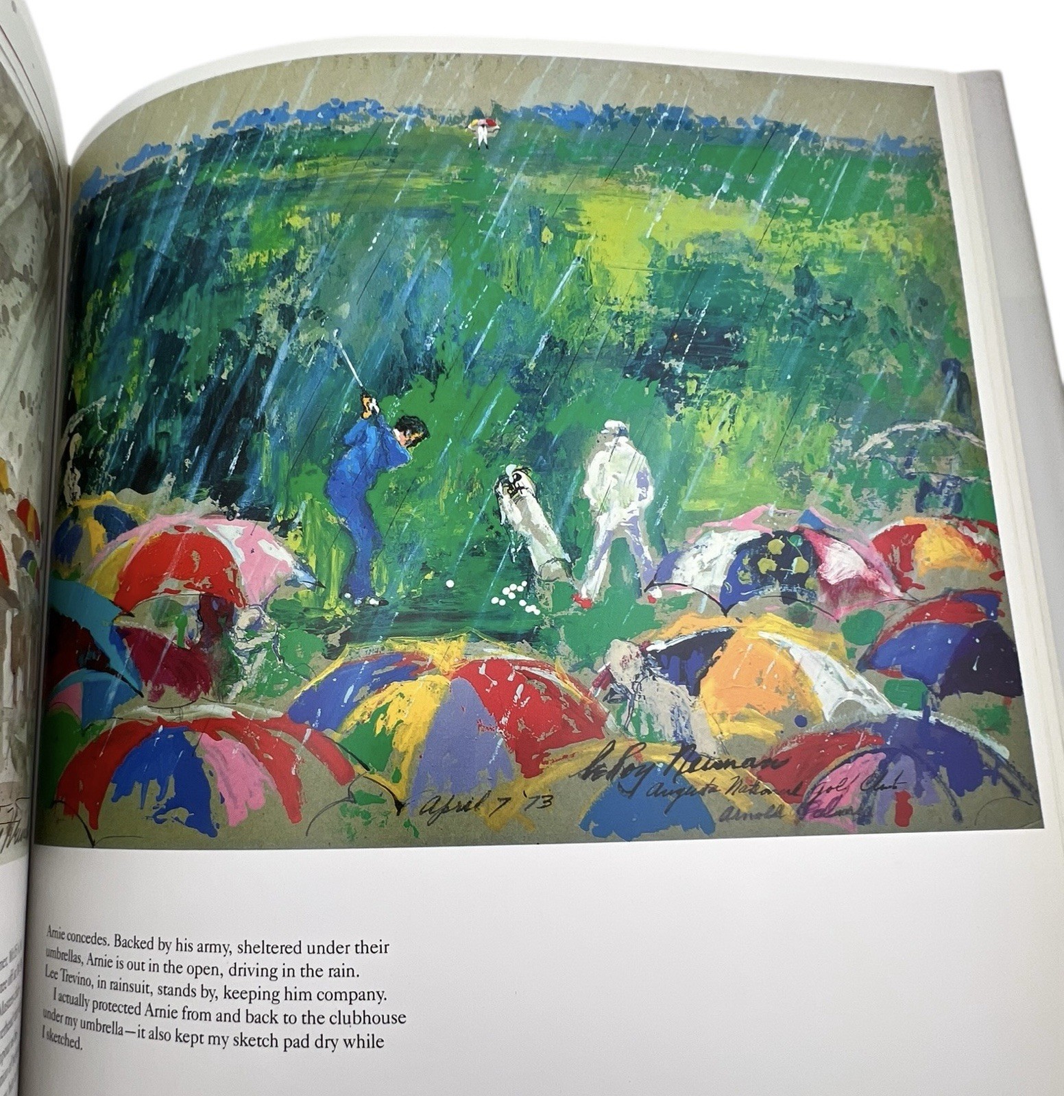 Large Big-Time Golf Book LeRoy Neiman SIGNED 1992 Hardcover 1st Edition