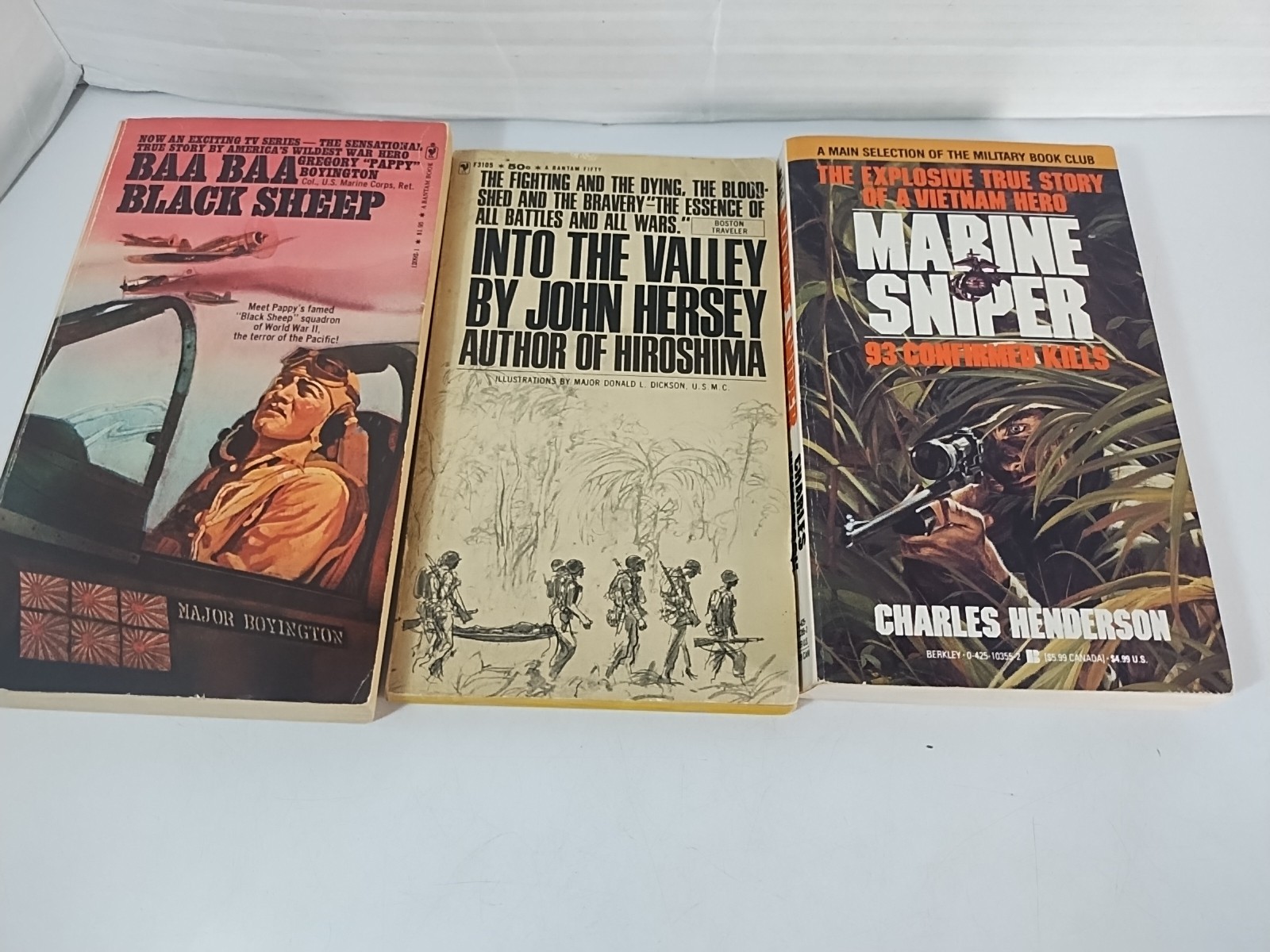 Vintage Military WWII & Vietnam War Paperback Book Lot of 8 Historical History
